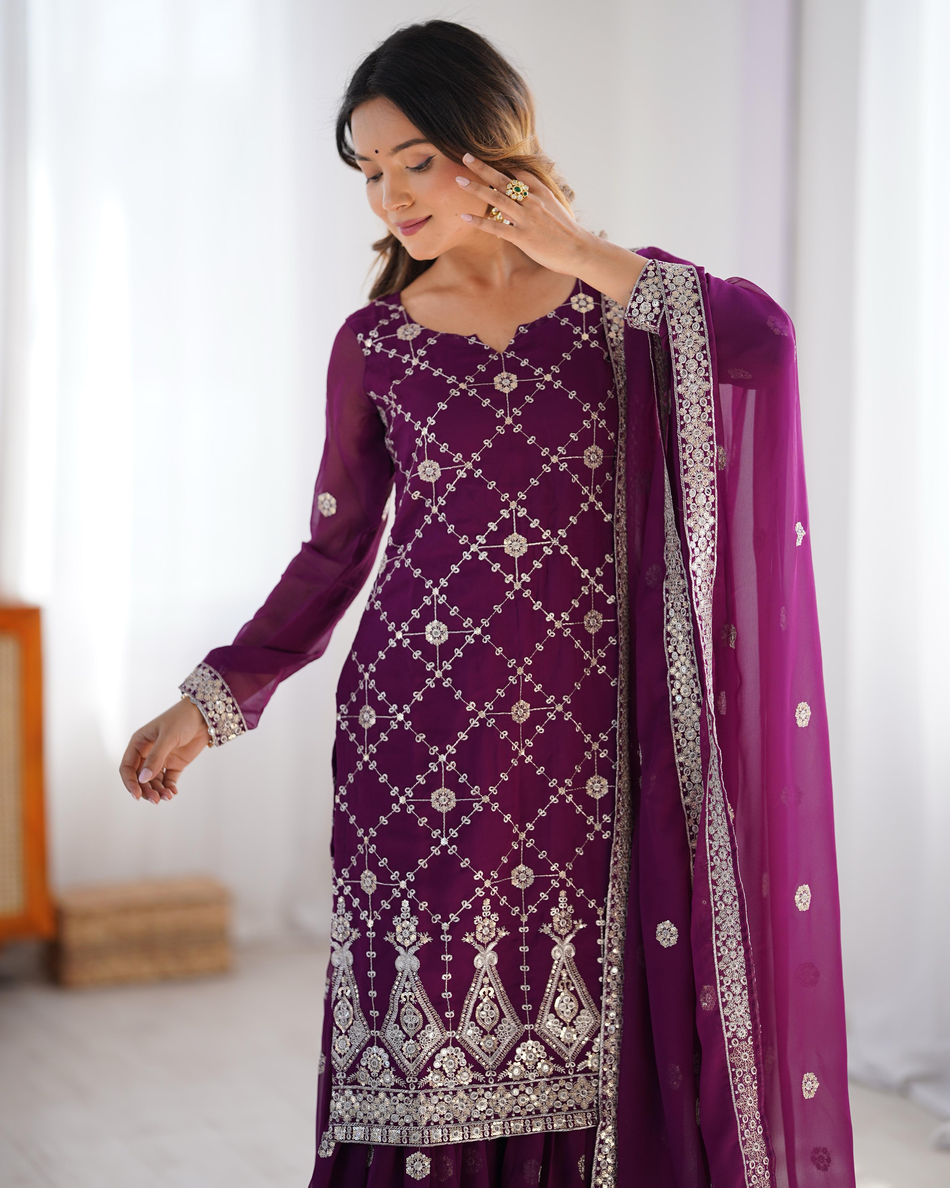 Beautiful Party Wear Top Bottom With Dupatta