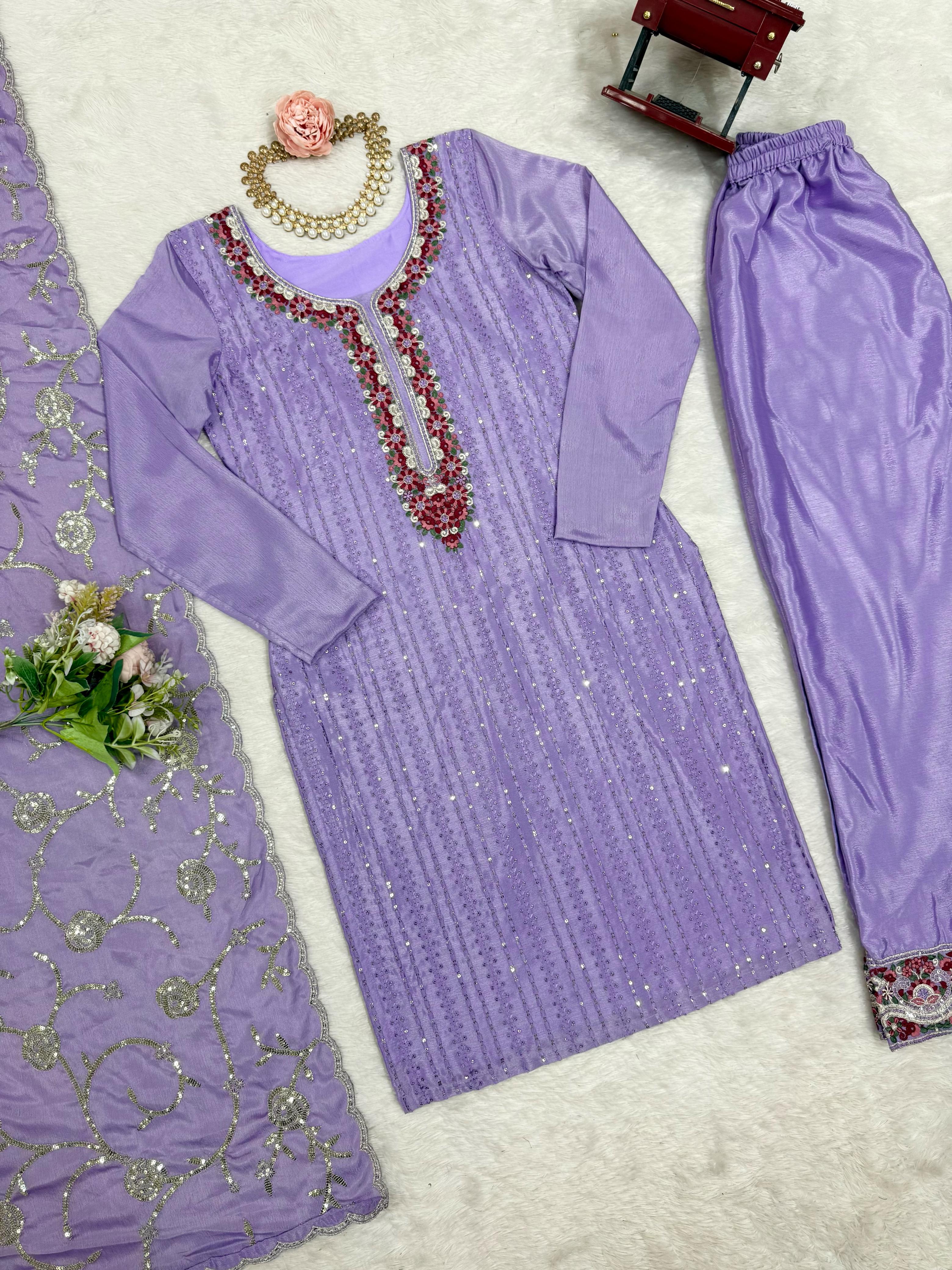 Designer Party Wear Top Bottom And Dupatta