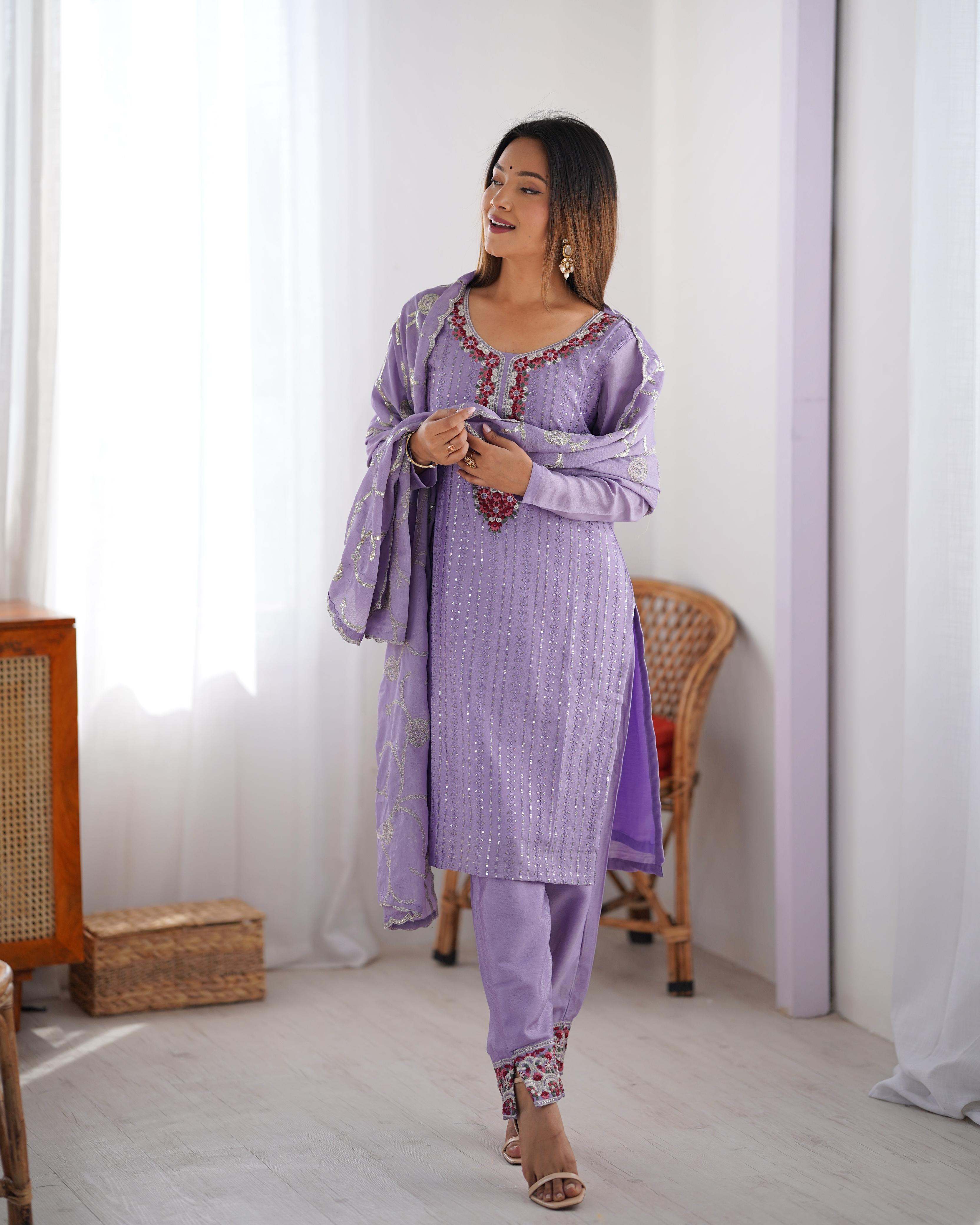 Designer Party Wear Top Bottom And Dupatta