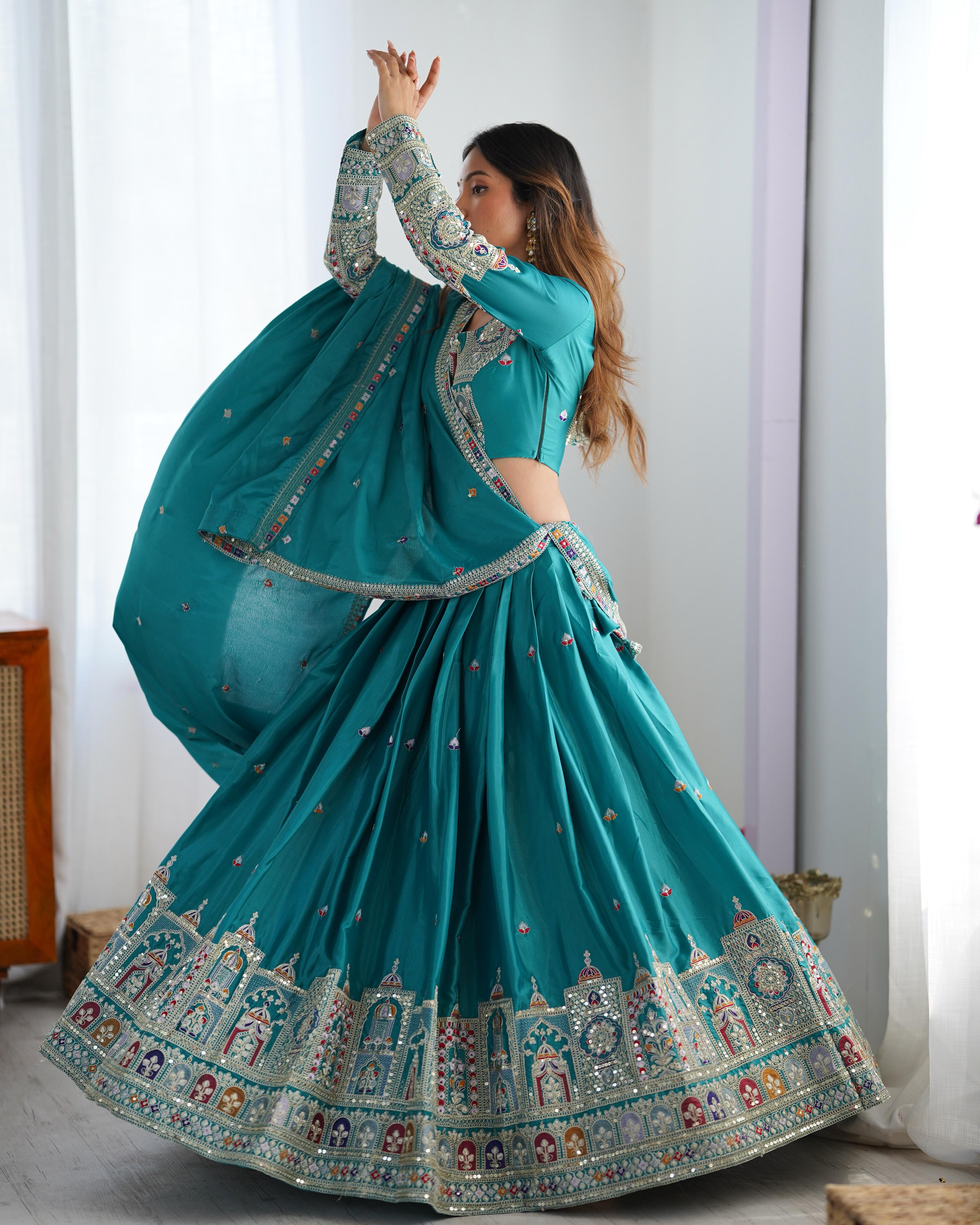 Beautiful Trendy Lehenga Choli With Coding Dori With Thread & Sequence Work