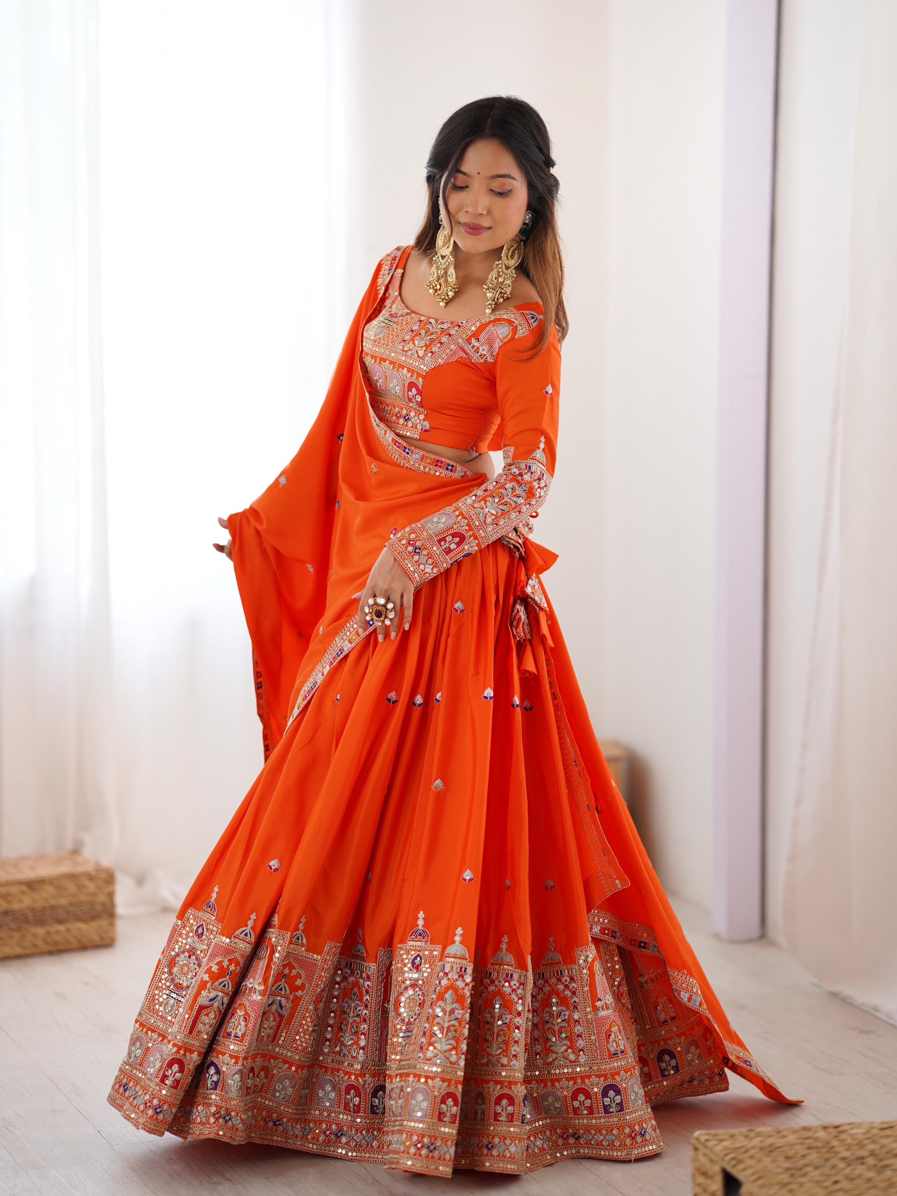 Beautiful Trendy Lehenga Choli With Coding Dori With Thread & Sequence Work