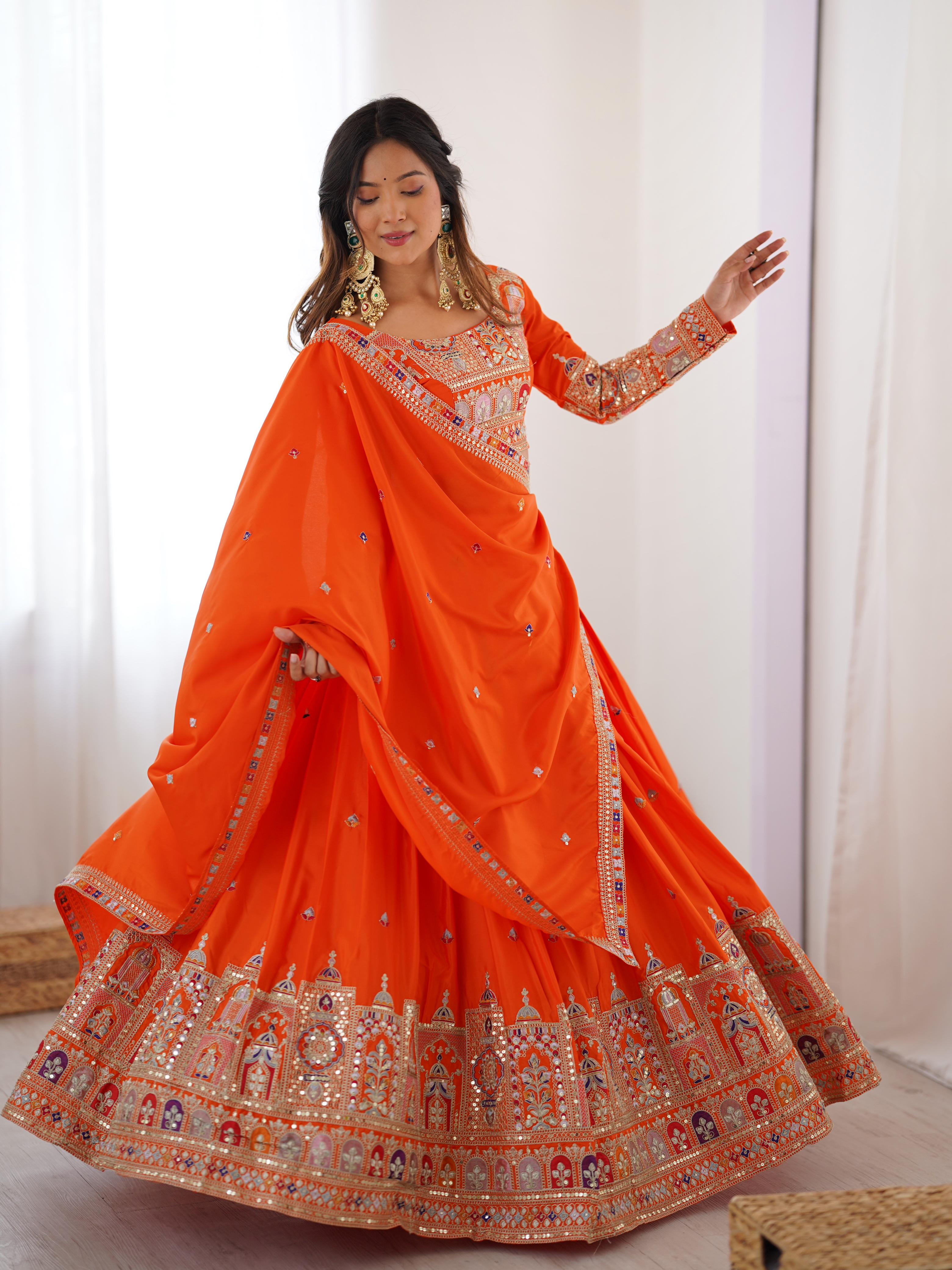 Beautiful Trendy Lehenga Choli With Coding Dori With Thread & Sequence Work