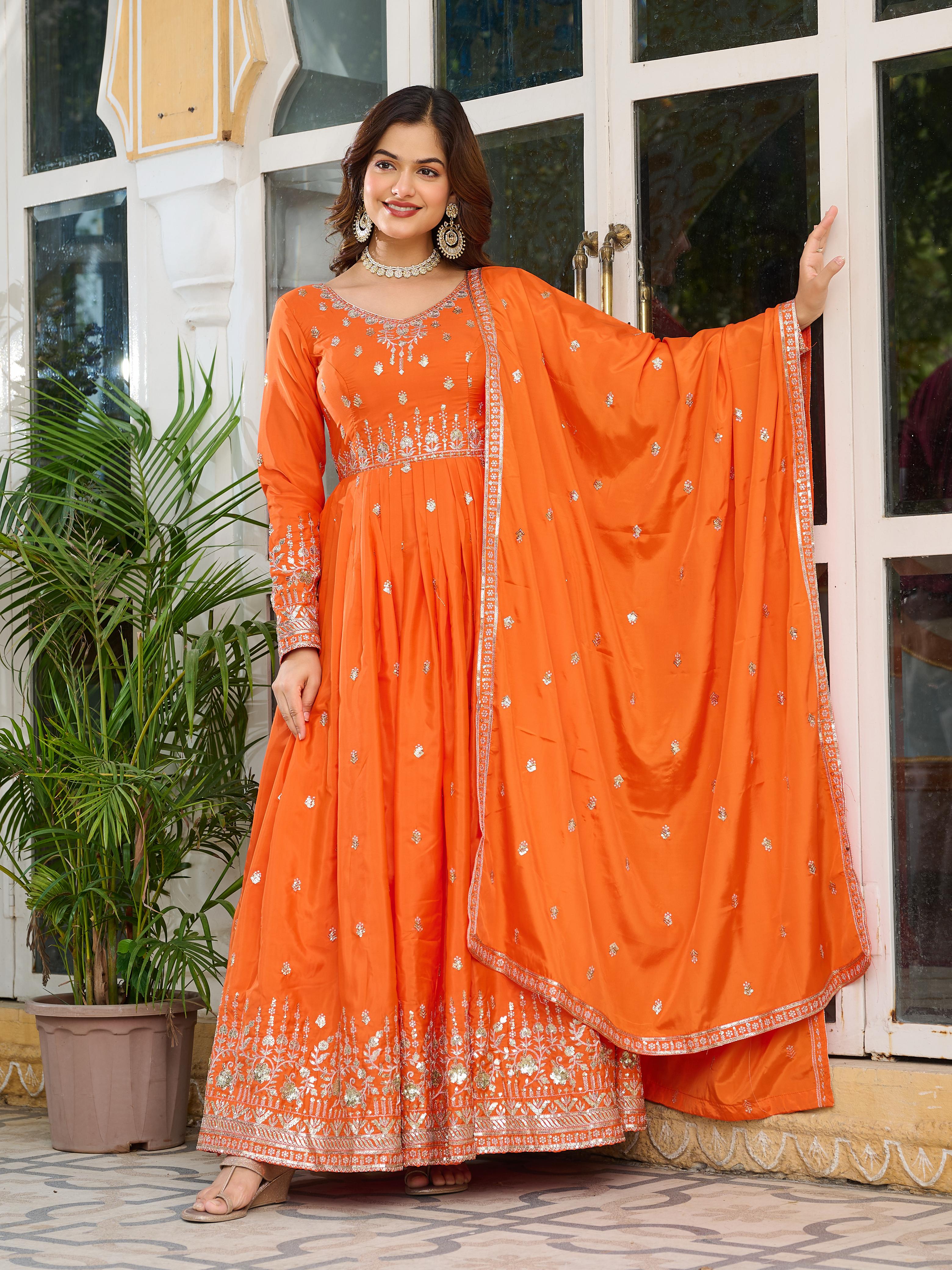 Beautiful Party Wear Gown Pent And Dupatta
