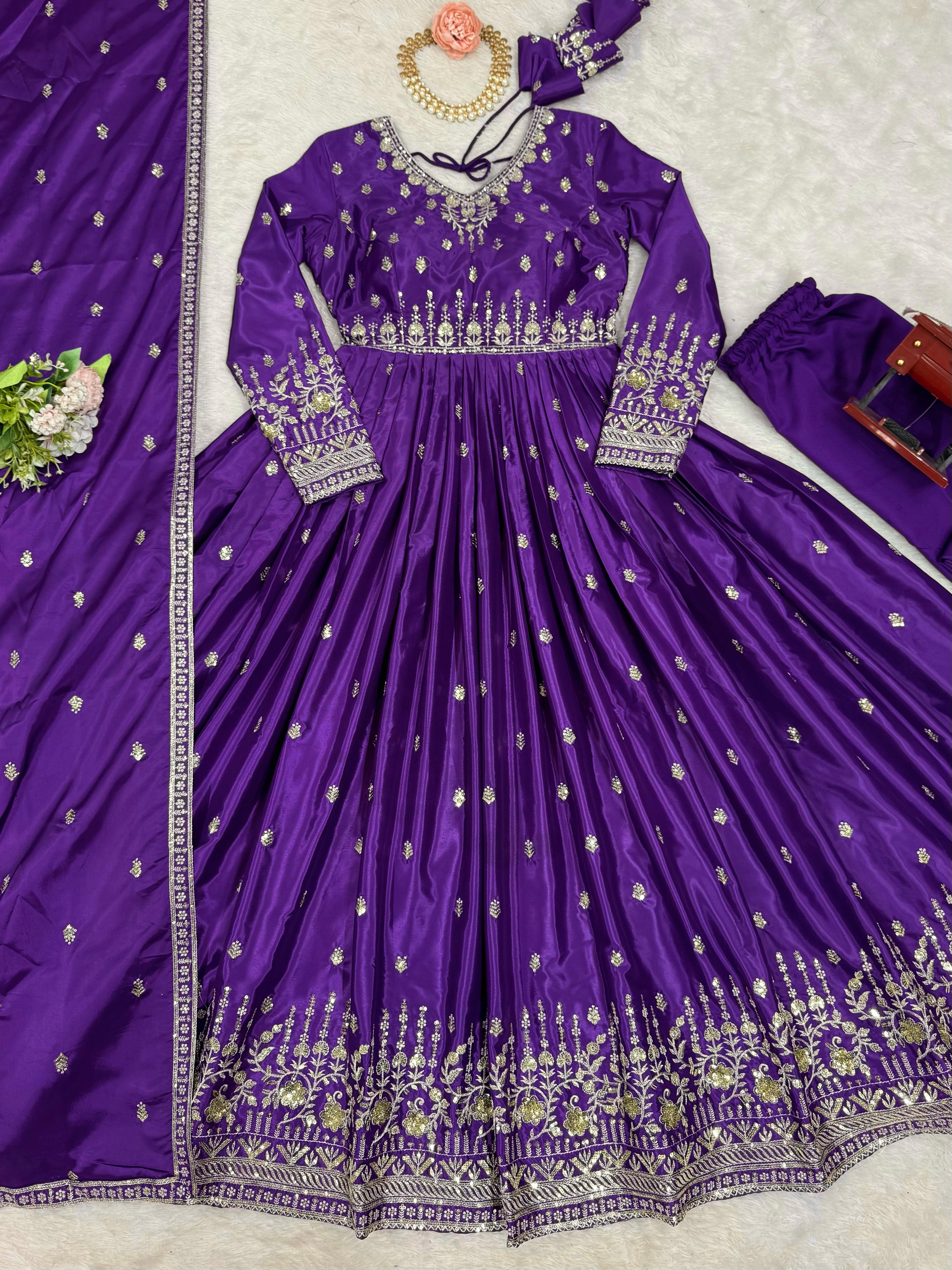 Beautiful Party Wear Gown Pent And Dupatta