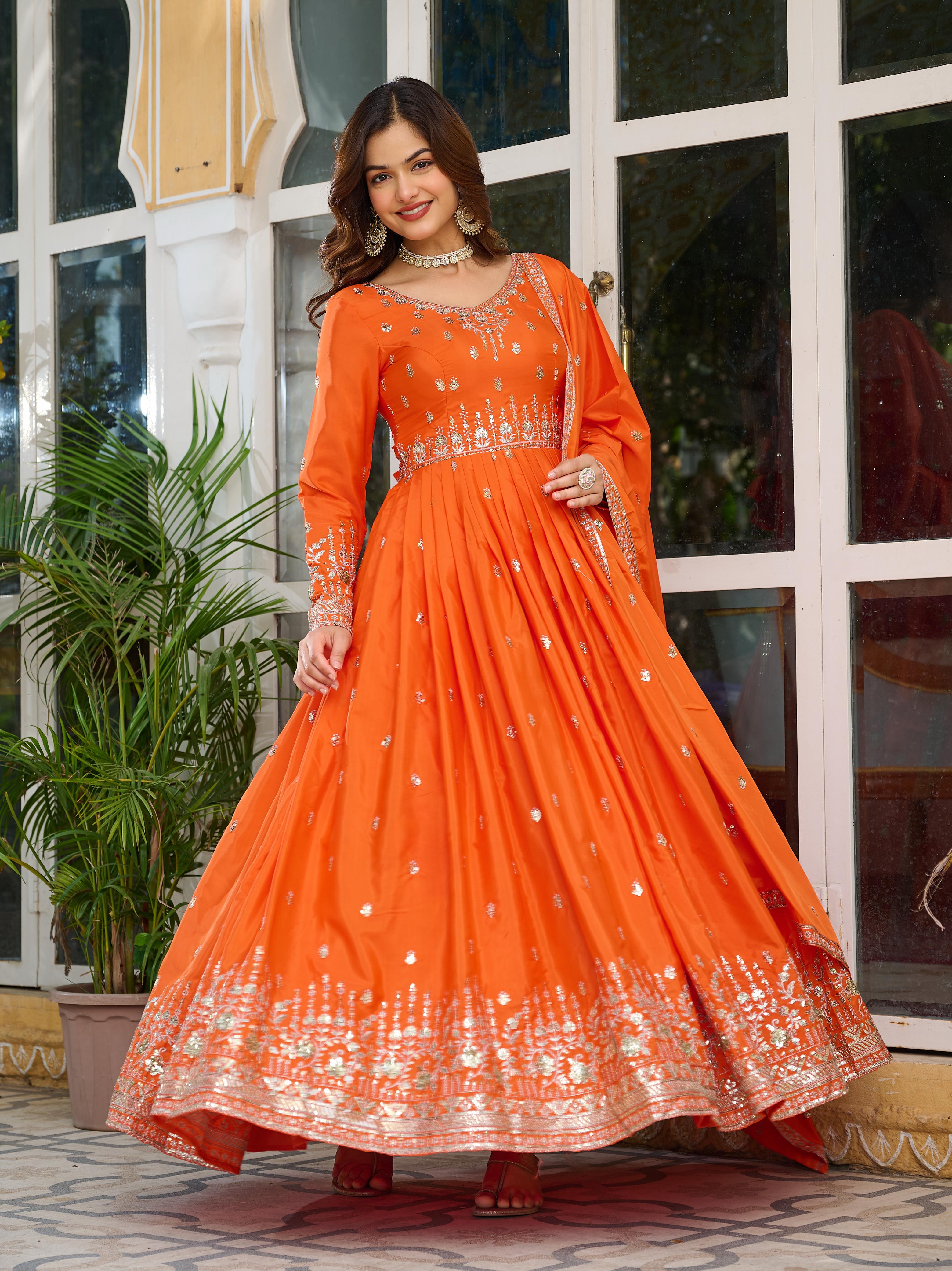 Beautiful Party Wear Gown Pent And Dupatta