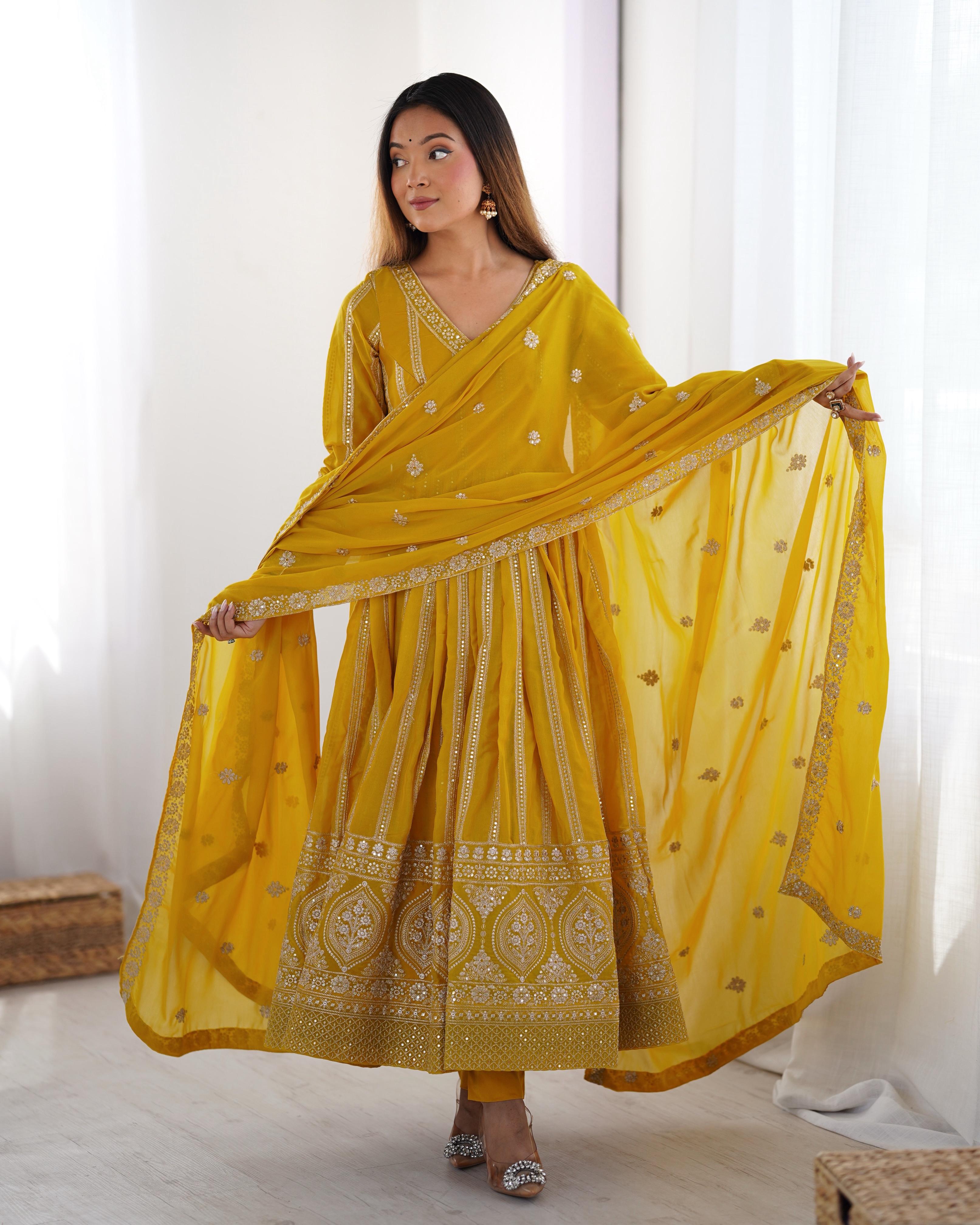 Beautiful Party Wear Fancy Gown Pent And Dupatta