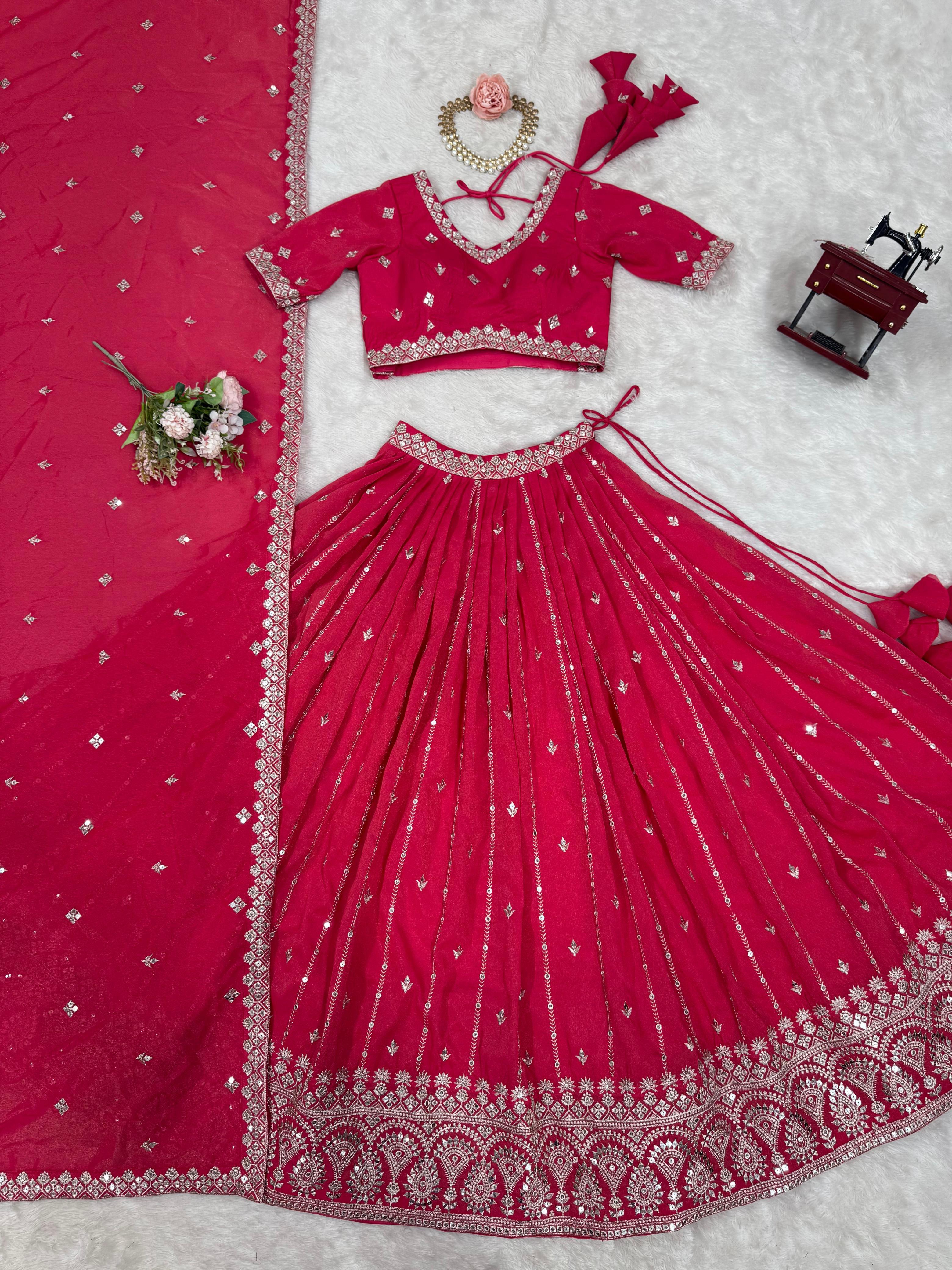 Party Wear Lehenga Choli With Thread & Sequence Work