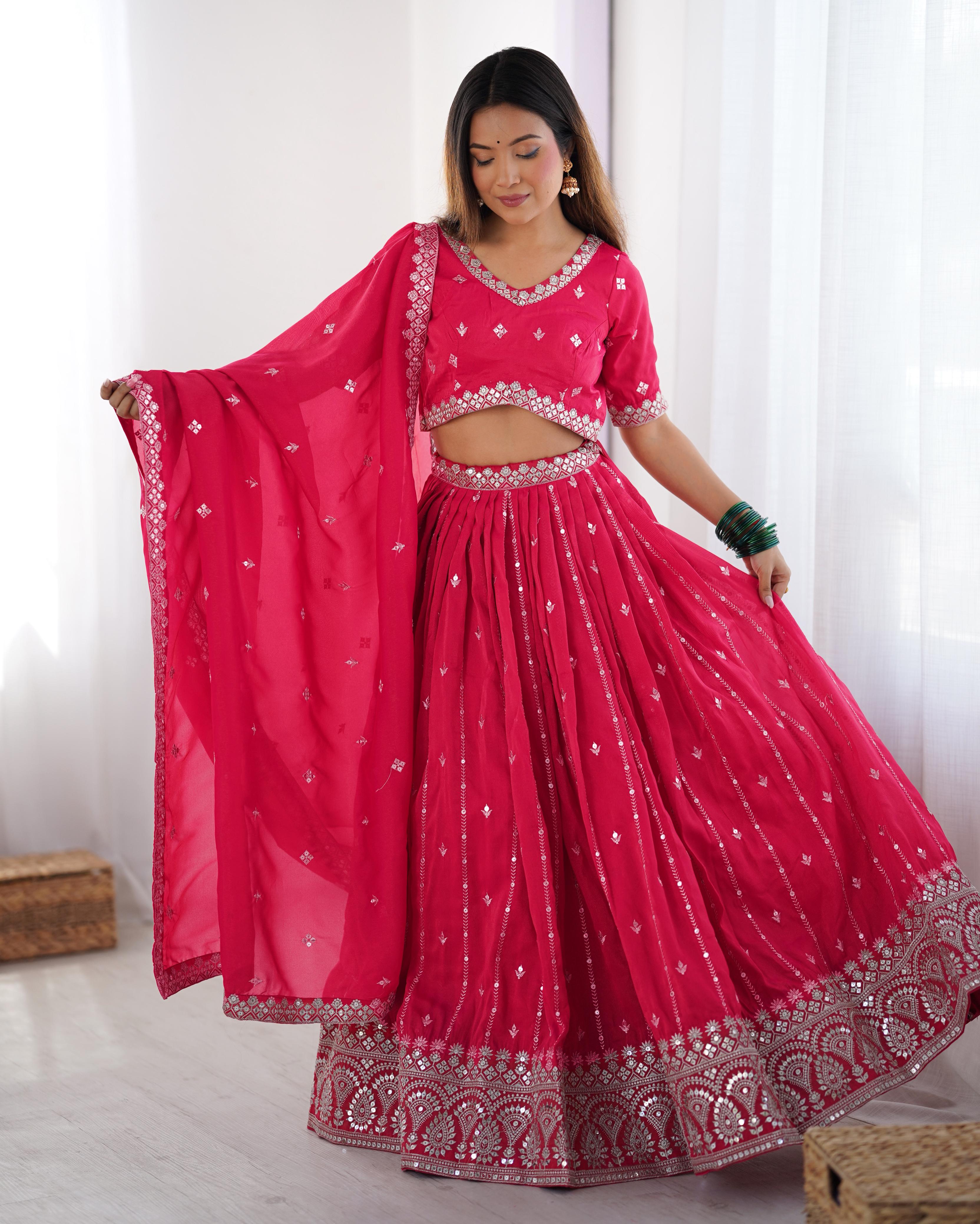 Party Wear Lehenga Choli With Thread & Sequence Work