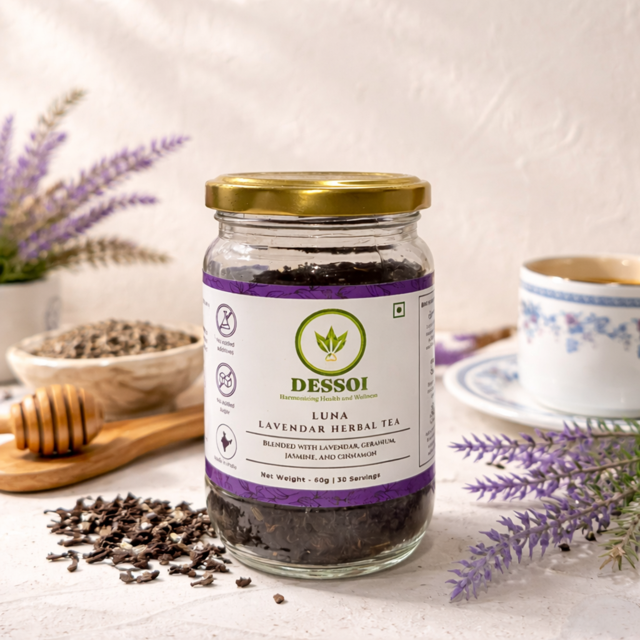 Luna Lavender Herbal Tea | For Period Cramps, PCOS & Hormonal Balance