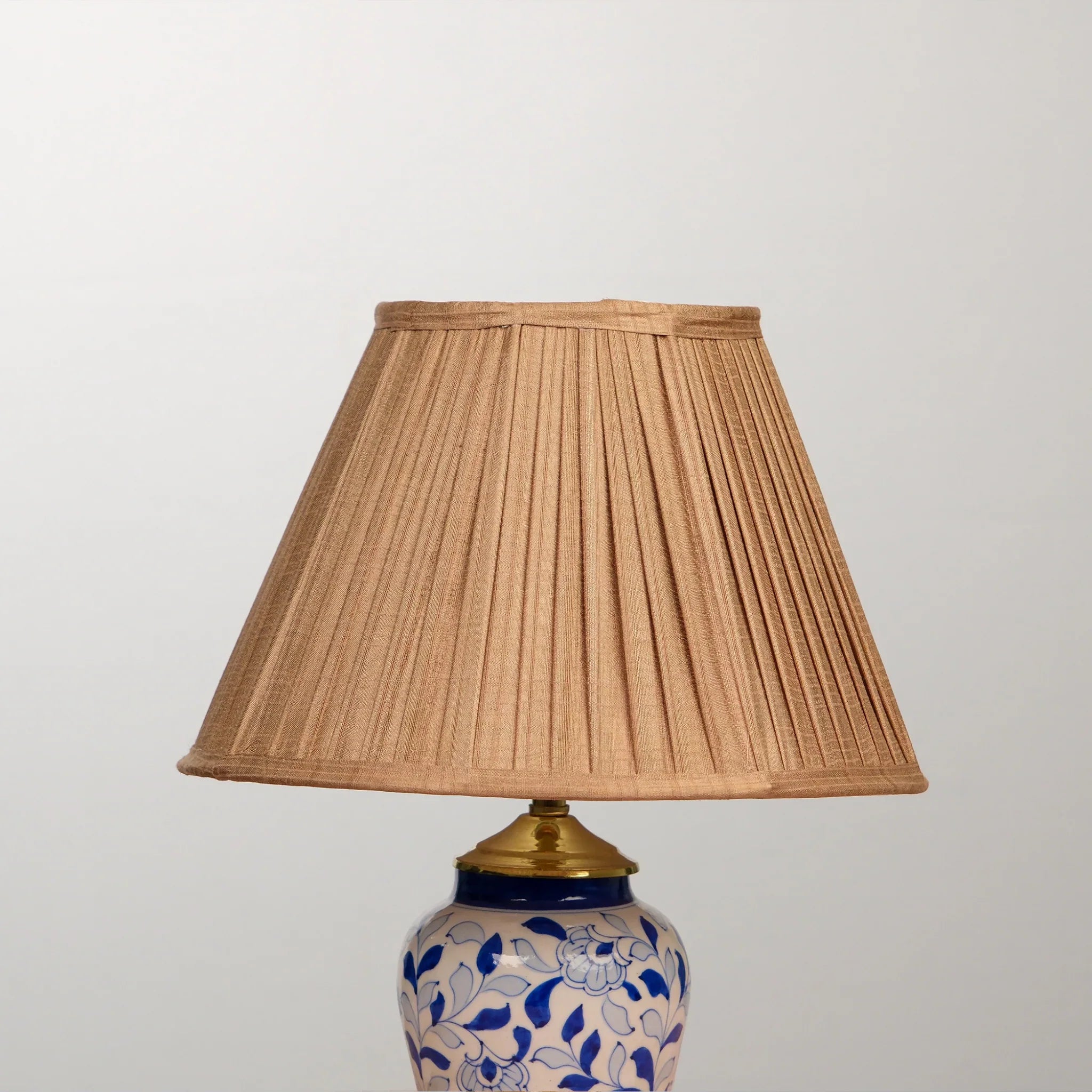Beige Silk Pleated Empire Lampshade