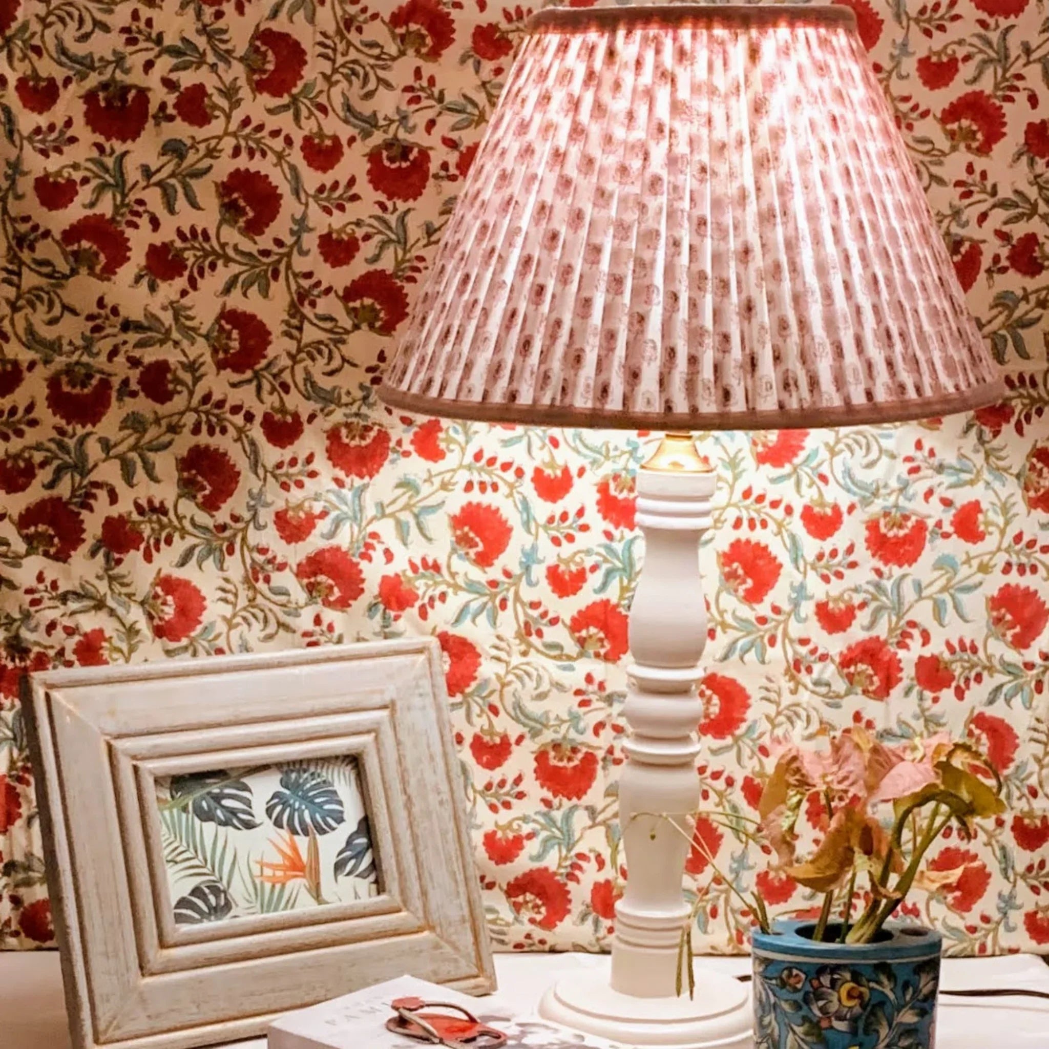 Pink Paisley Empire Lampshade Large