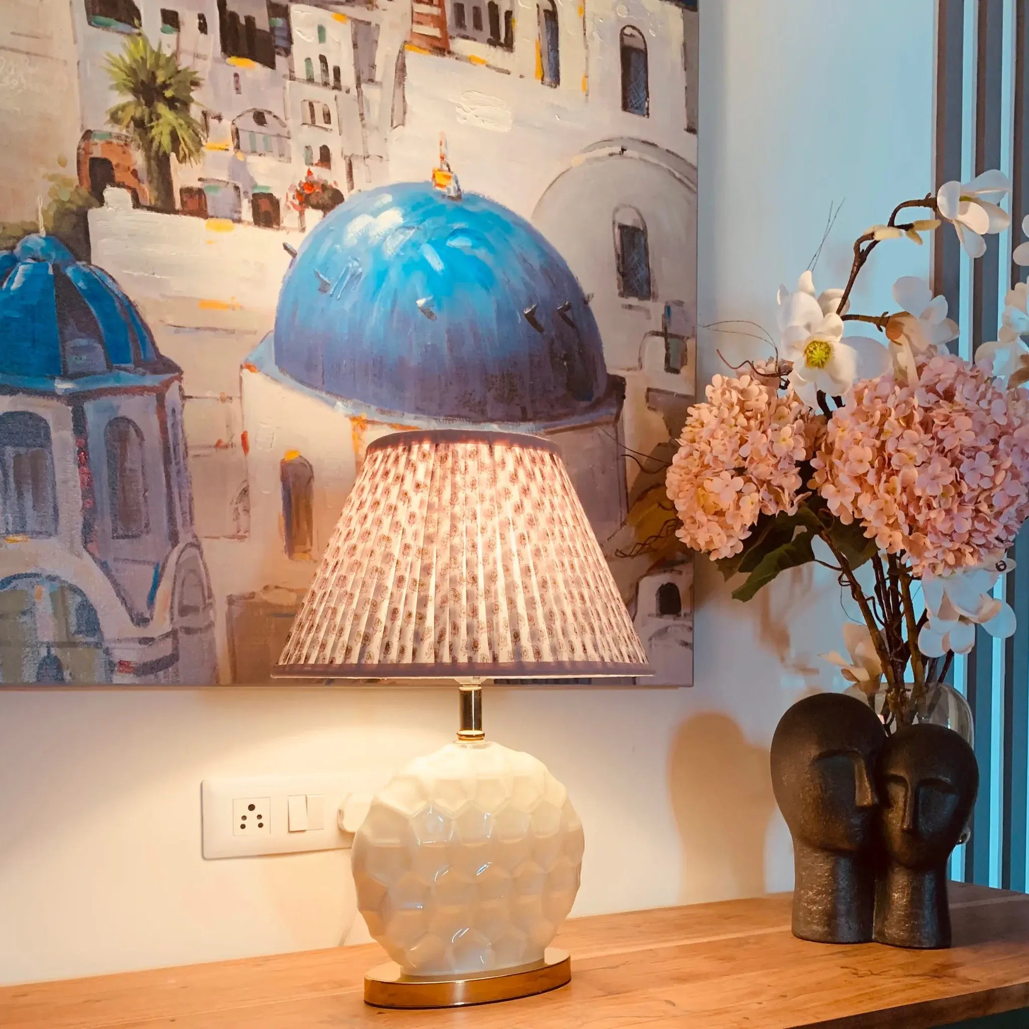 Pink Paisley Empire Lampshade Large