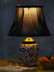 Plume Blue Ikat Bell Lampshade