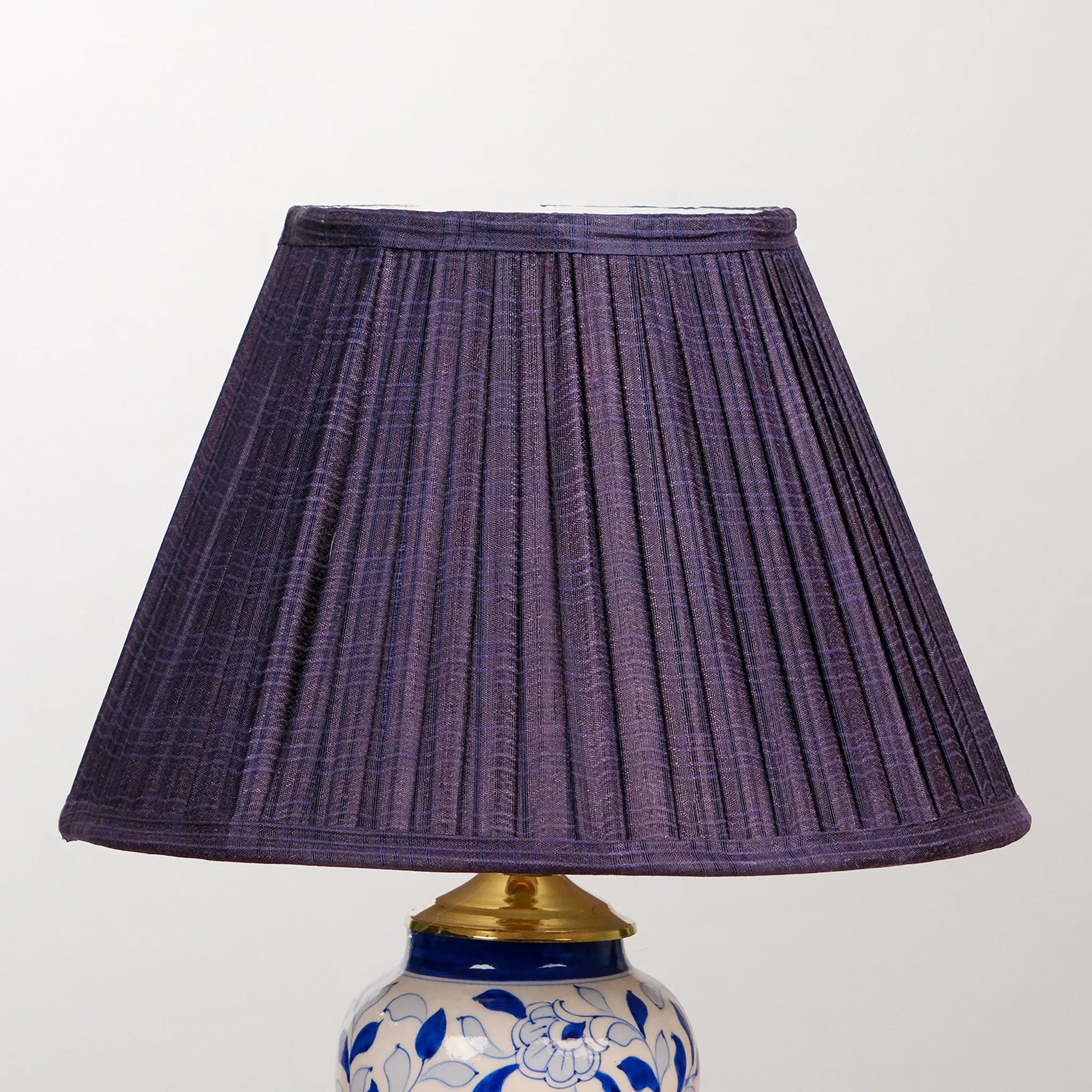 Purple Silk Pleated Empire Lampshade