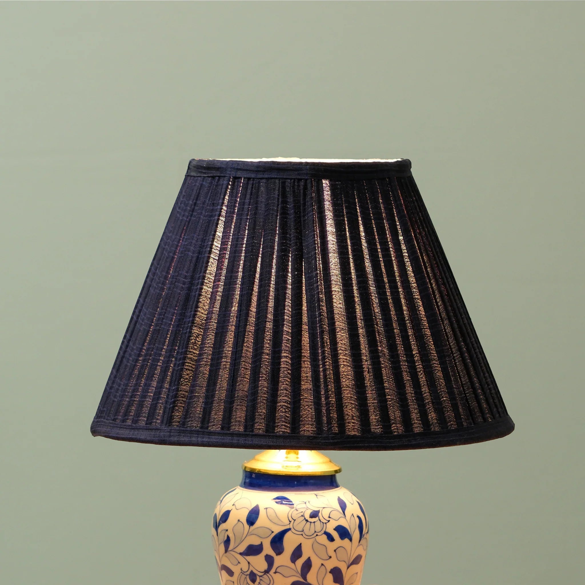 Purple Silk Pleated Empire Lampshade