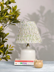 White Green Block Print Empire Lampshade