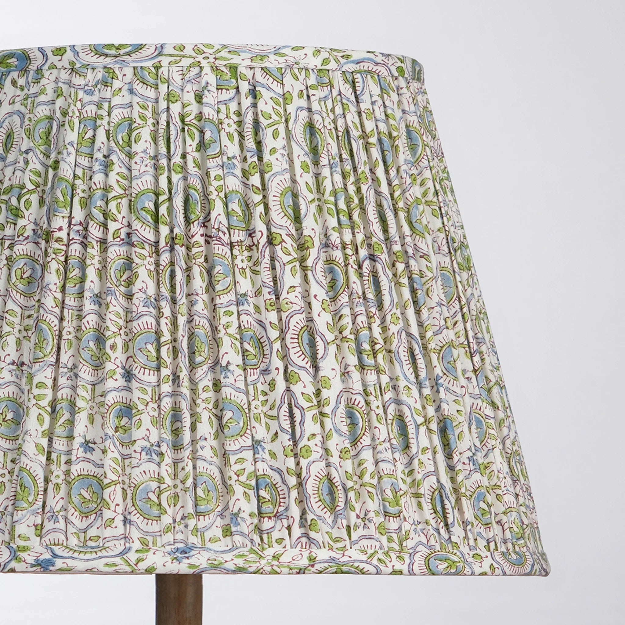 White Green Block Print Empire Lampshade