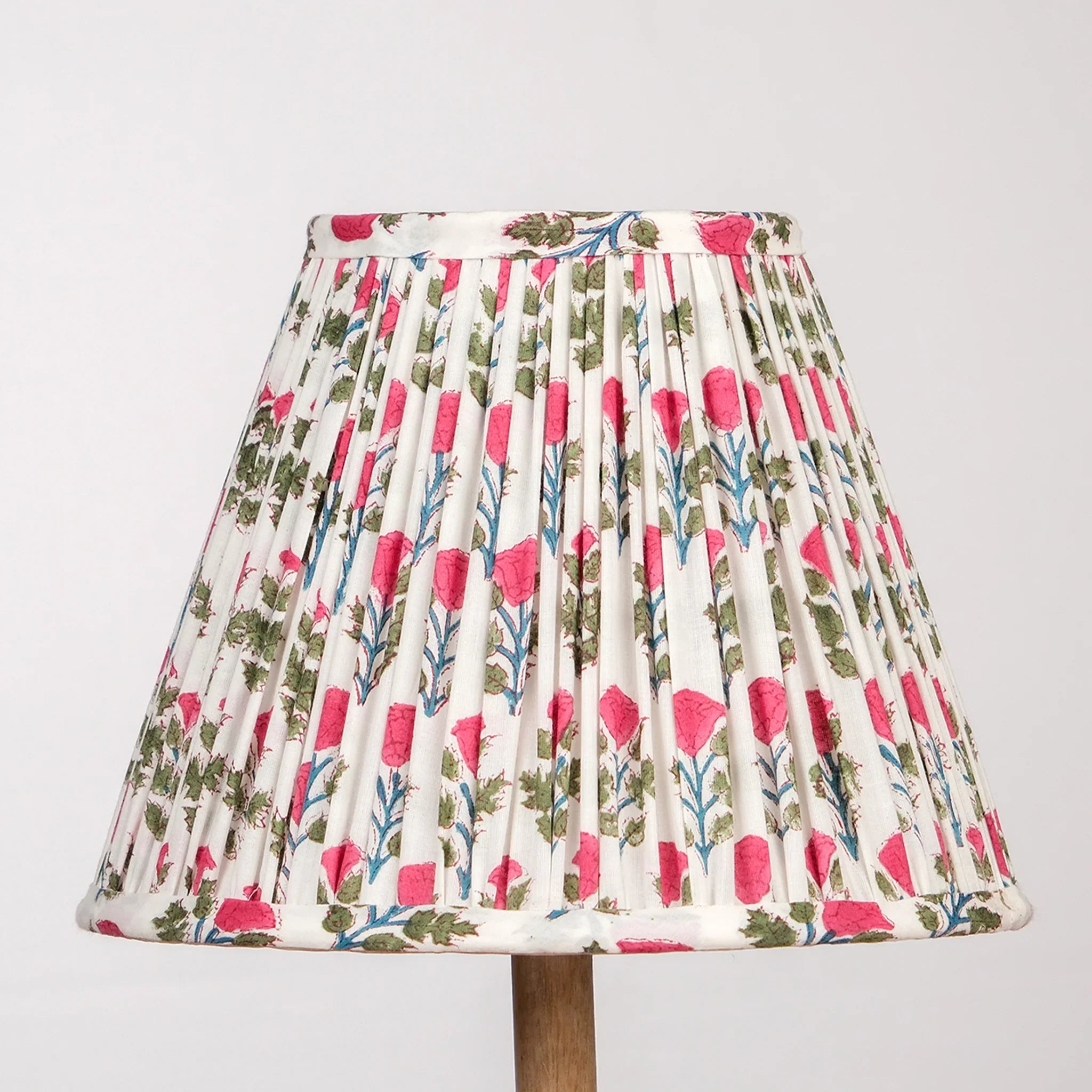 White Pink Block Print Empire Lampshade