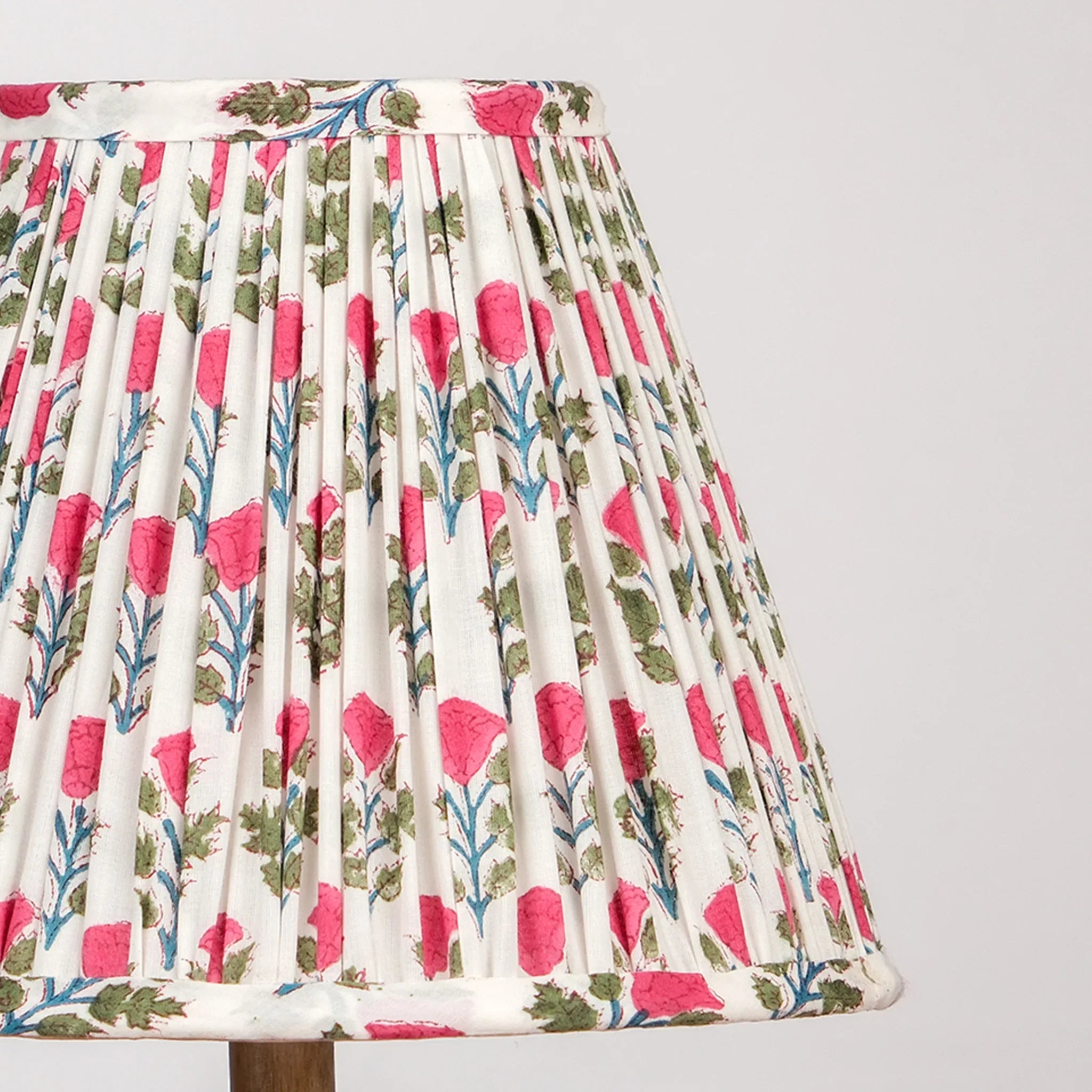 White Pink Block Print Empire Lampshade