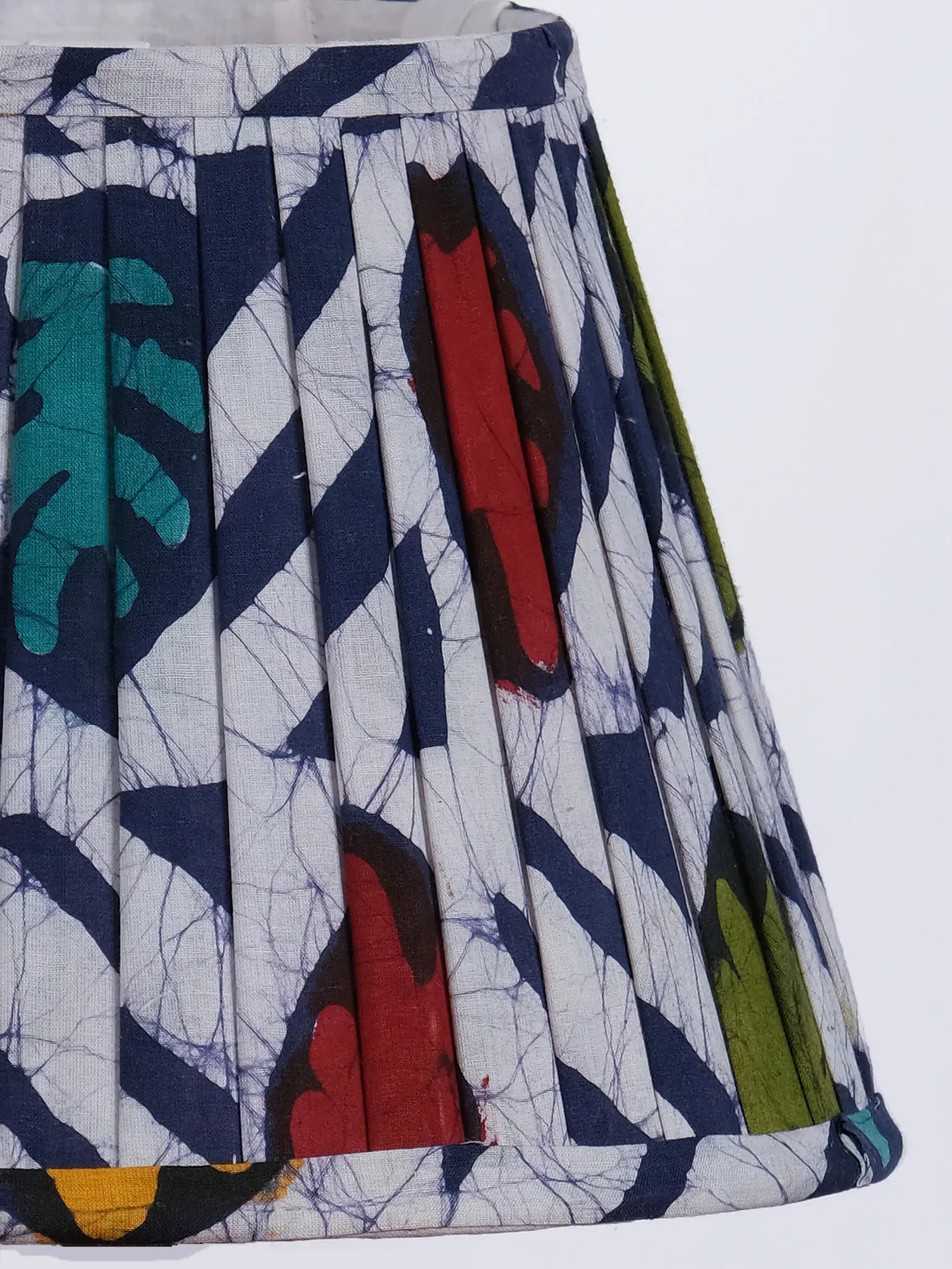 Multicolour Batik Print Pleated Empire Lampshade