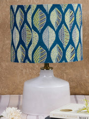 Ajrakh Green Leaf Drum Lampshade