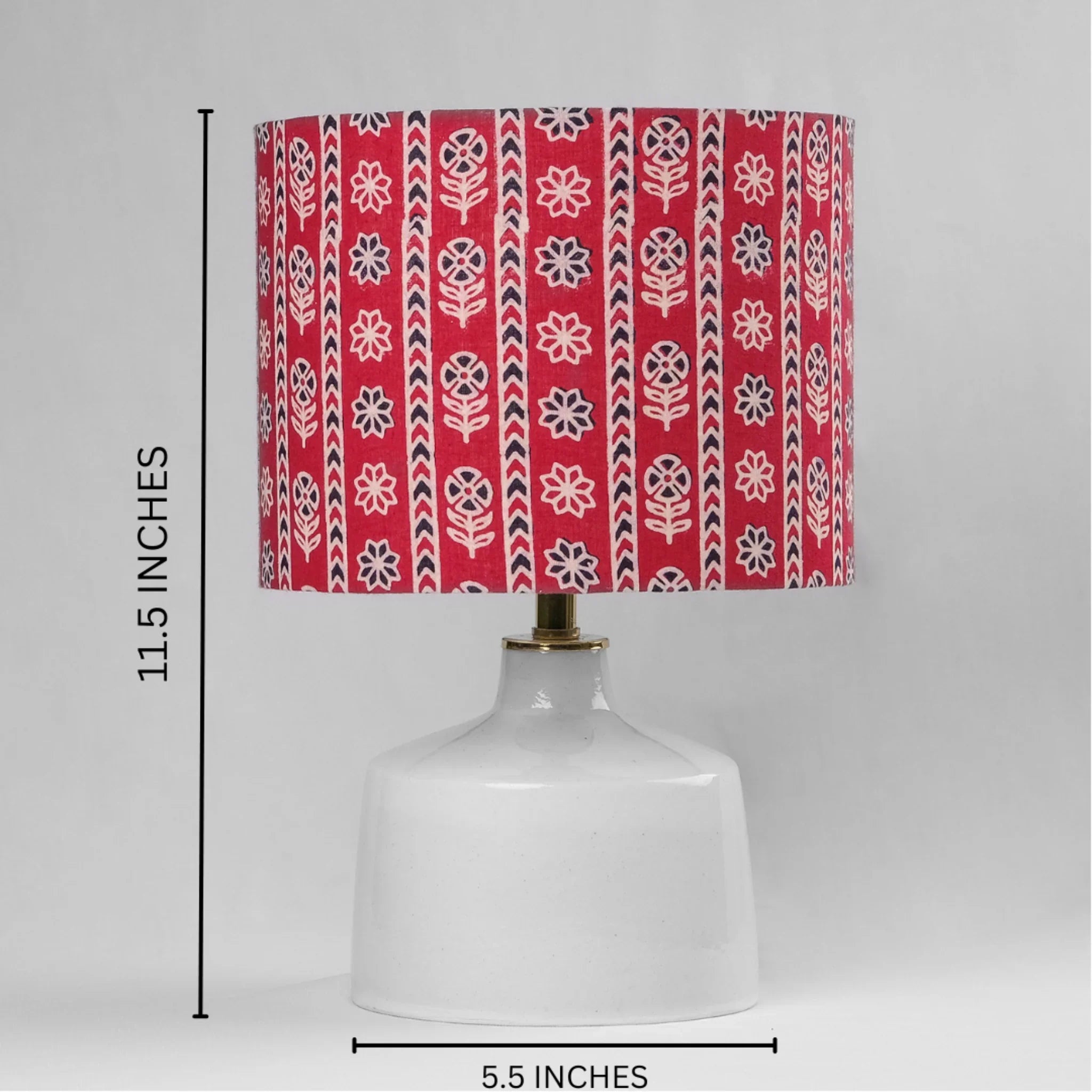 Ajrakh Maroon Drum Lampshade