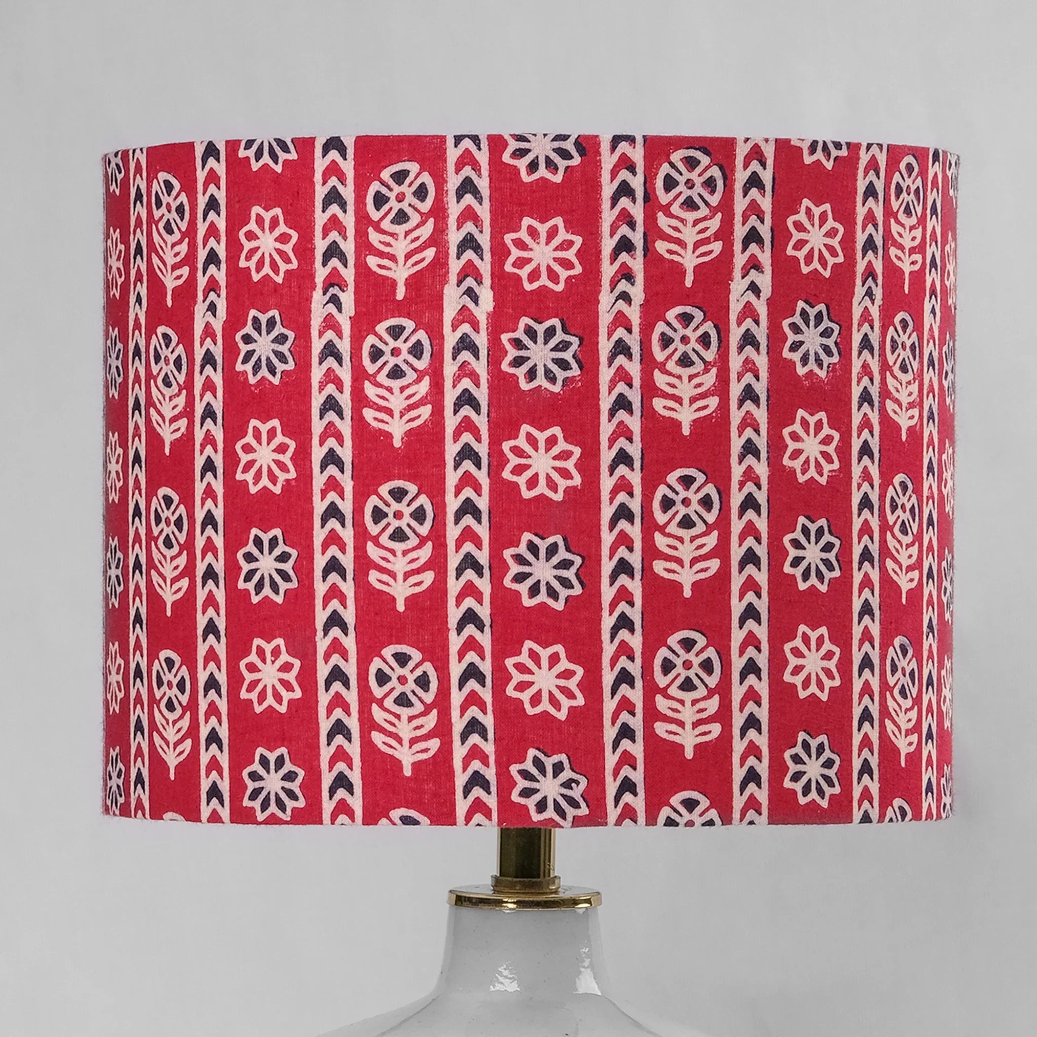 Ajrakh Maroon Drum Lampshade