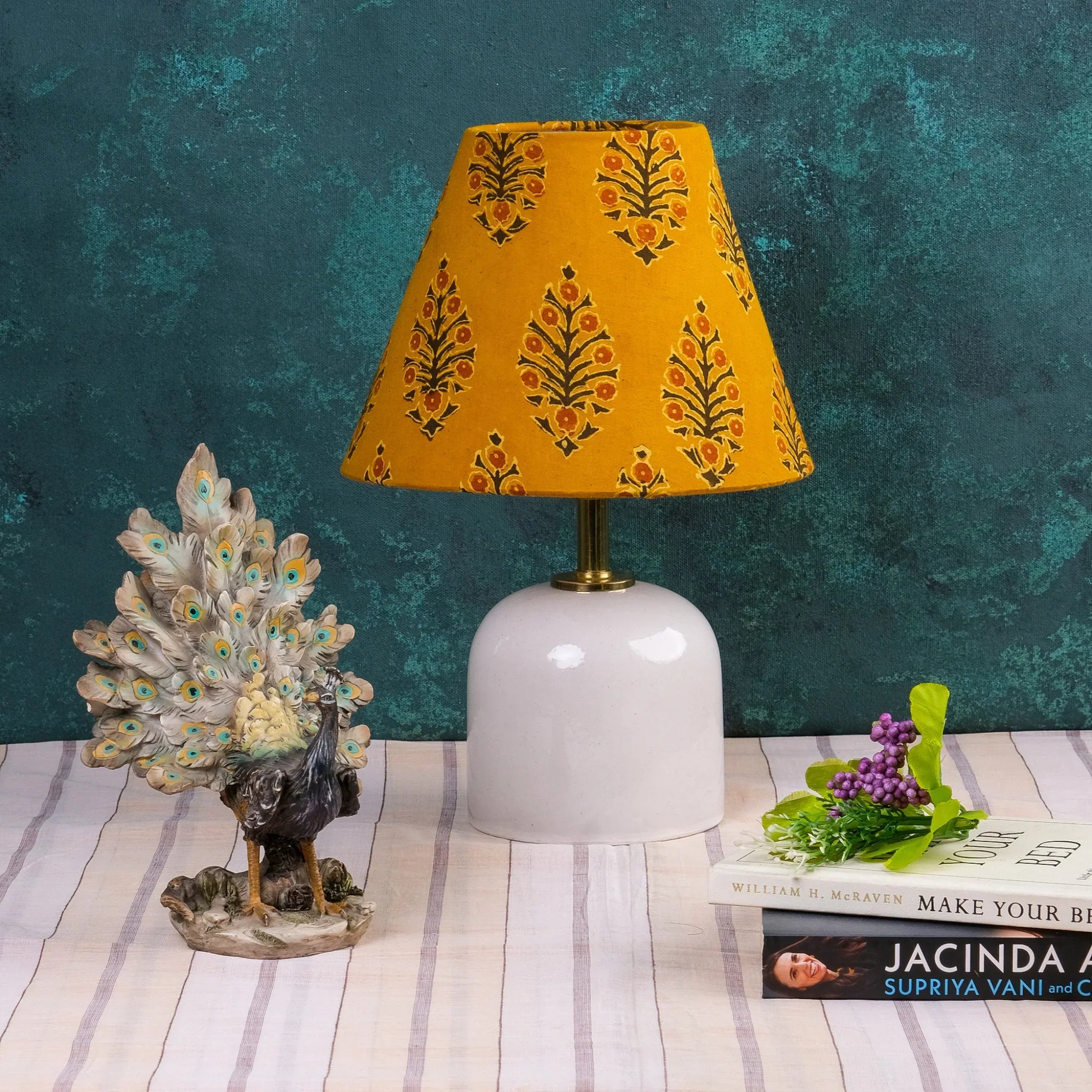Kalamkari Mustard Cone Lampshade