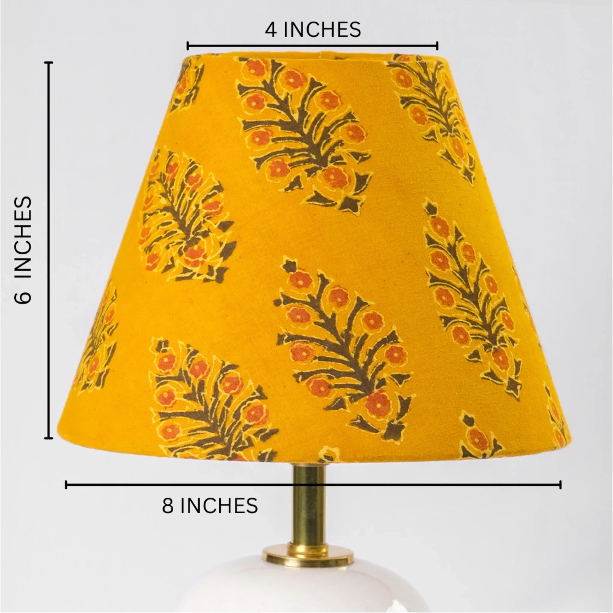 Kalamkari Mustard Cone Lampshade