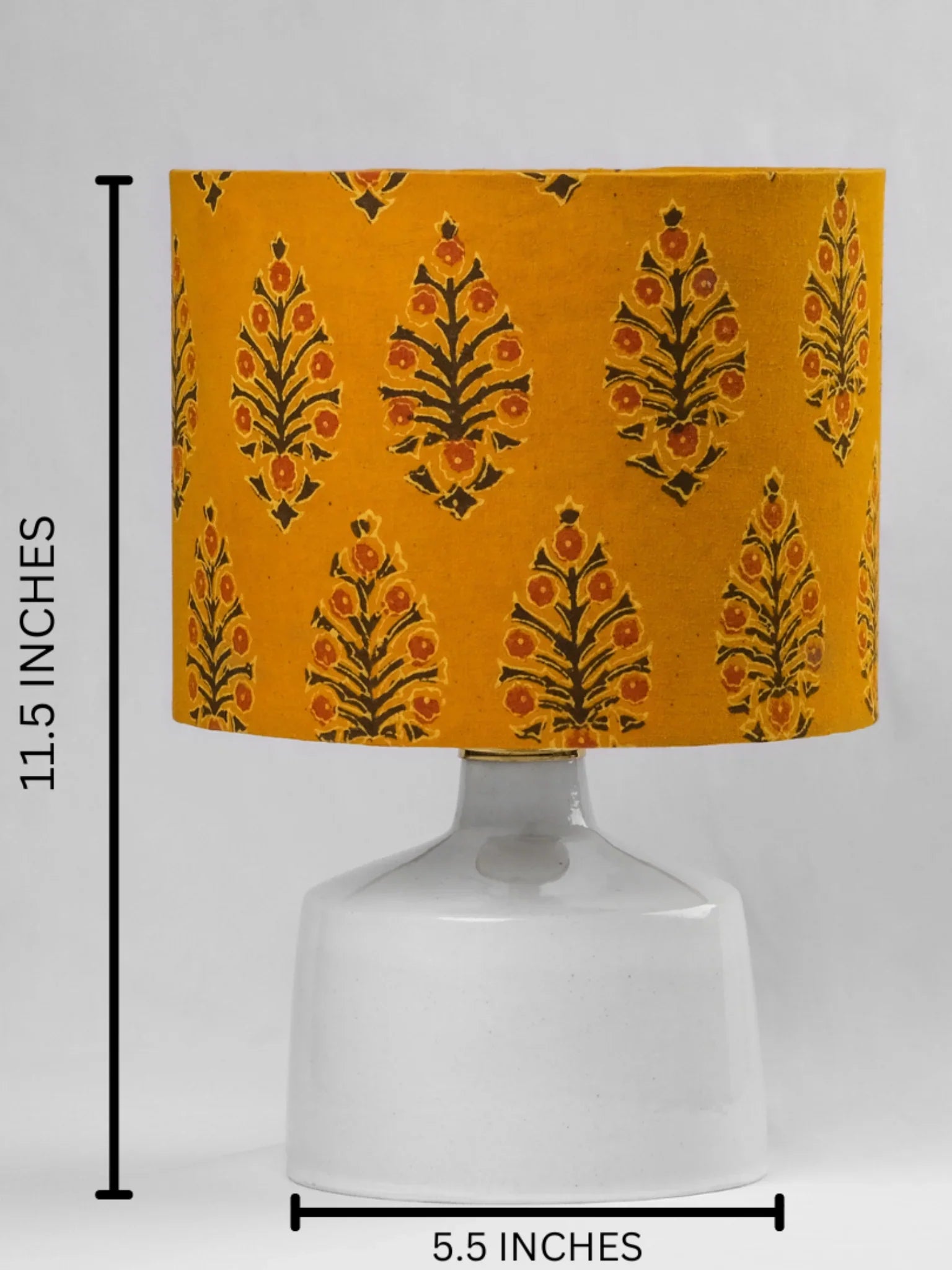 Kalamkari Mustard Drum Lampshade