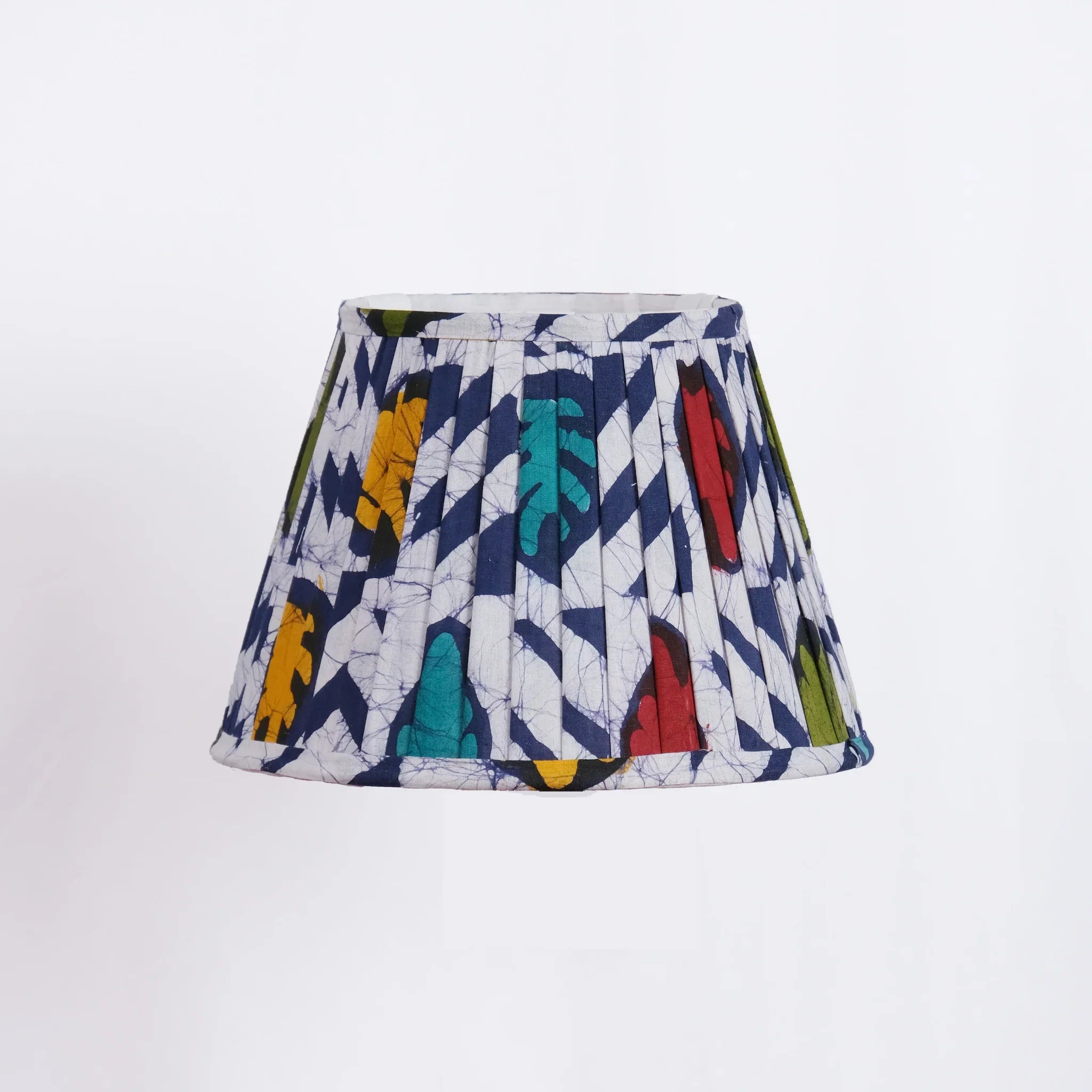 Multicolour Batik Print Pleated Empire Lampshade