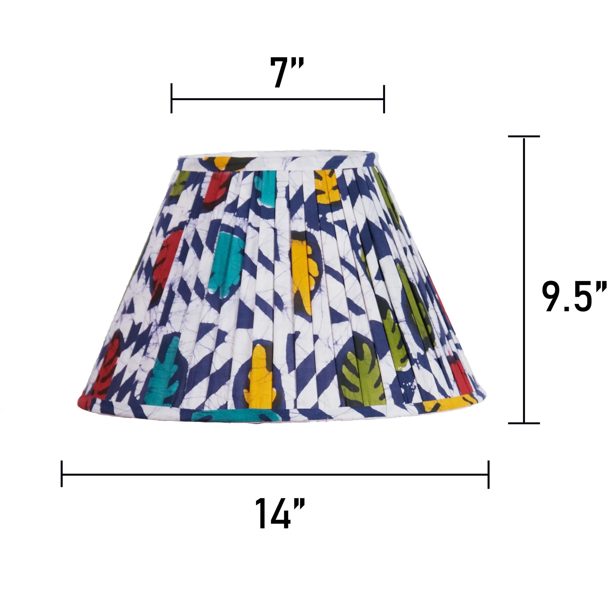 Multicolour Batik Print Pleated Empire Lampshade