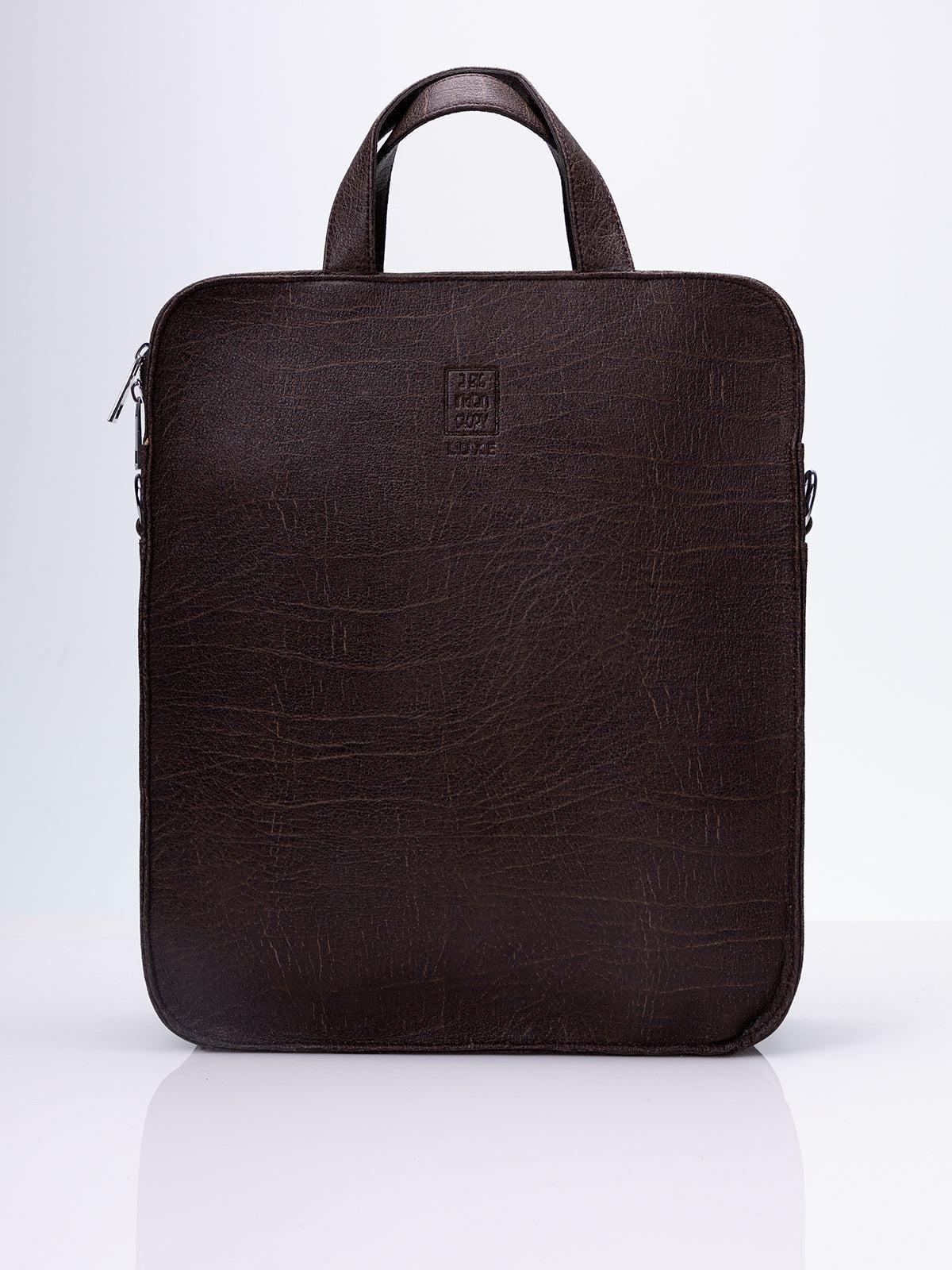 Audrey Apple Leather Laptop Bag - Brown