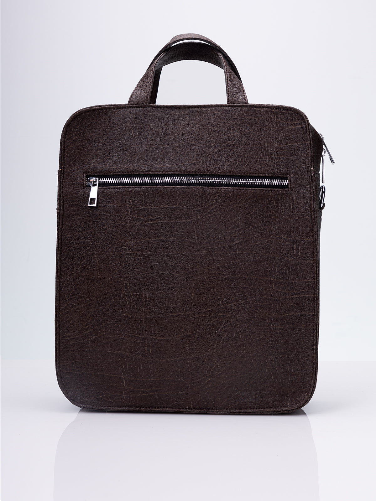 Audrey Apple Leather Laptop Bag - Brown