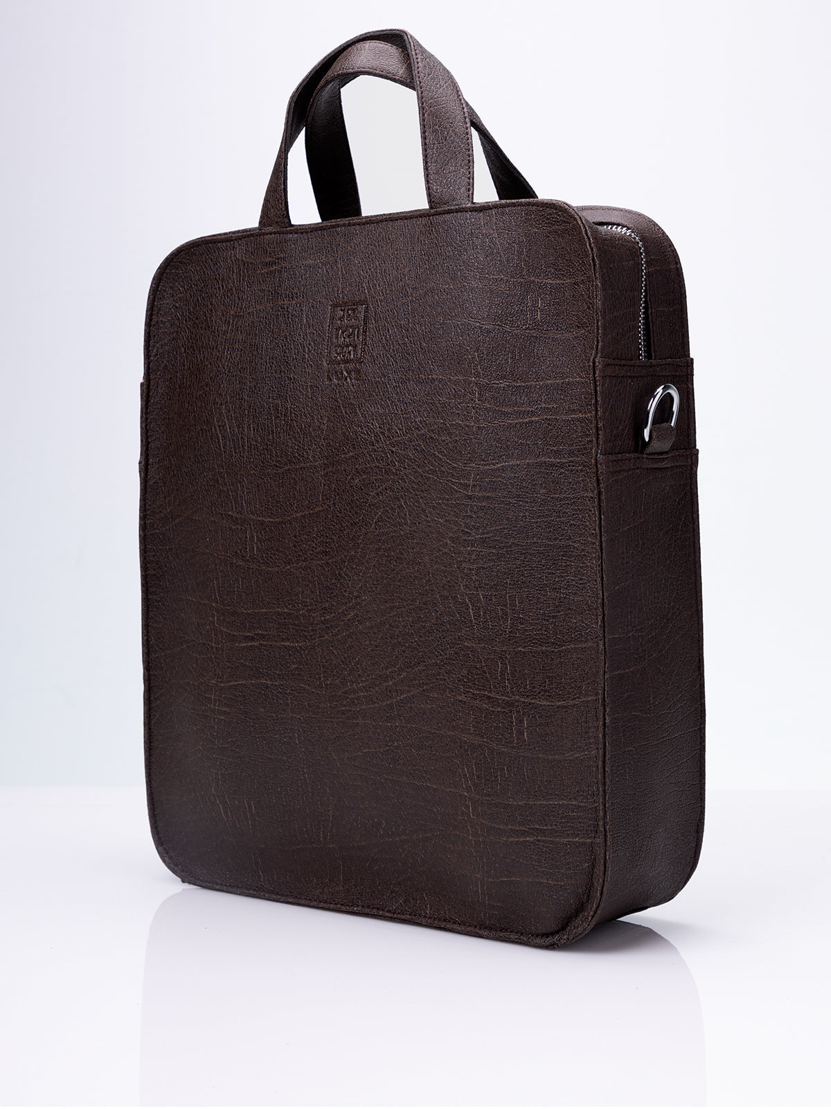 Audrey Apple Leather Laptop Bag - Brown