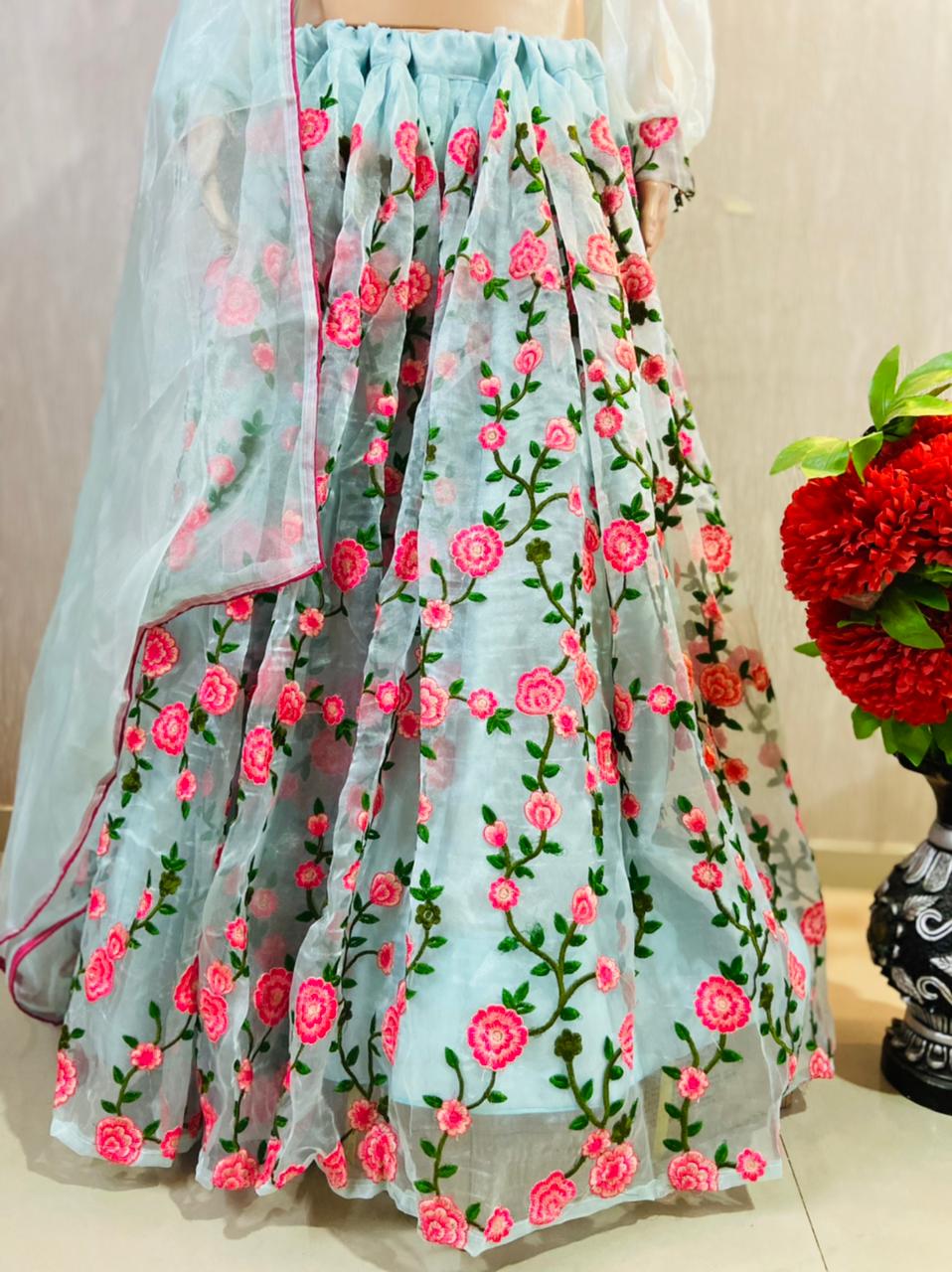 Designer Party Wear Lehenga Choli With Beautiful Embroidery Work