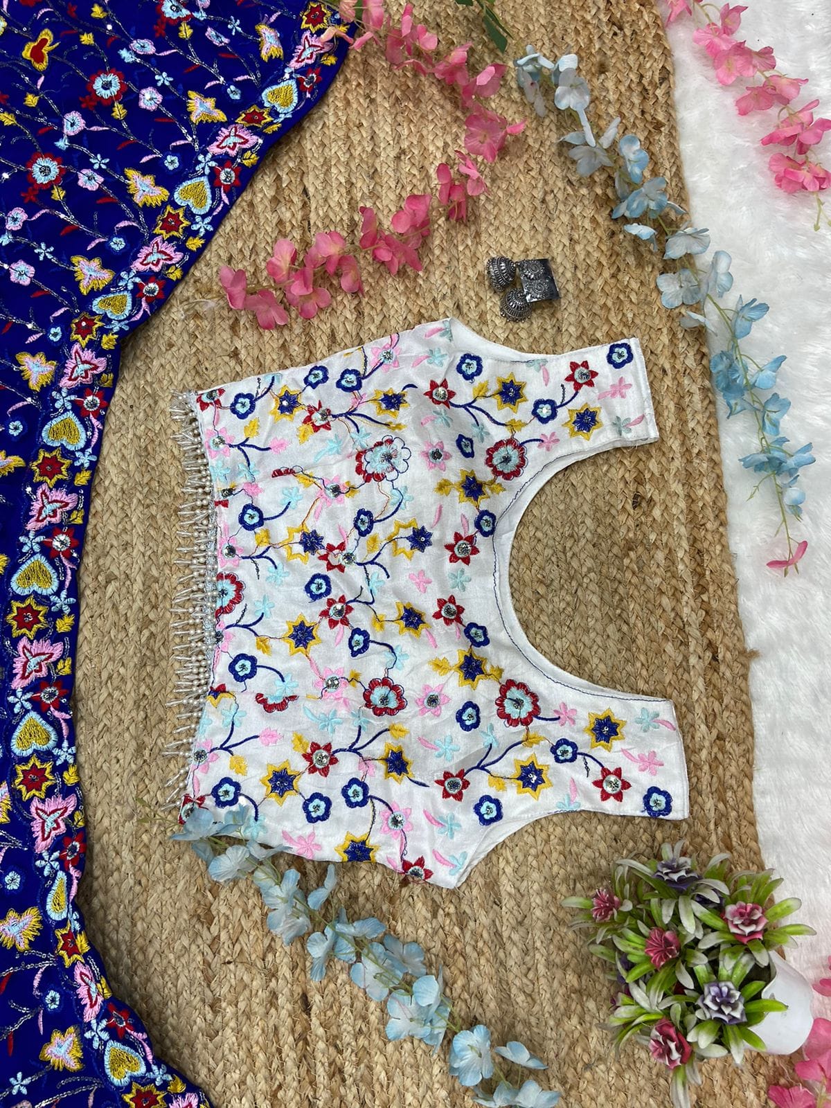 Party Wear Lehenga Choli With Beautiful Multi Color Thread Embroidery Work