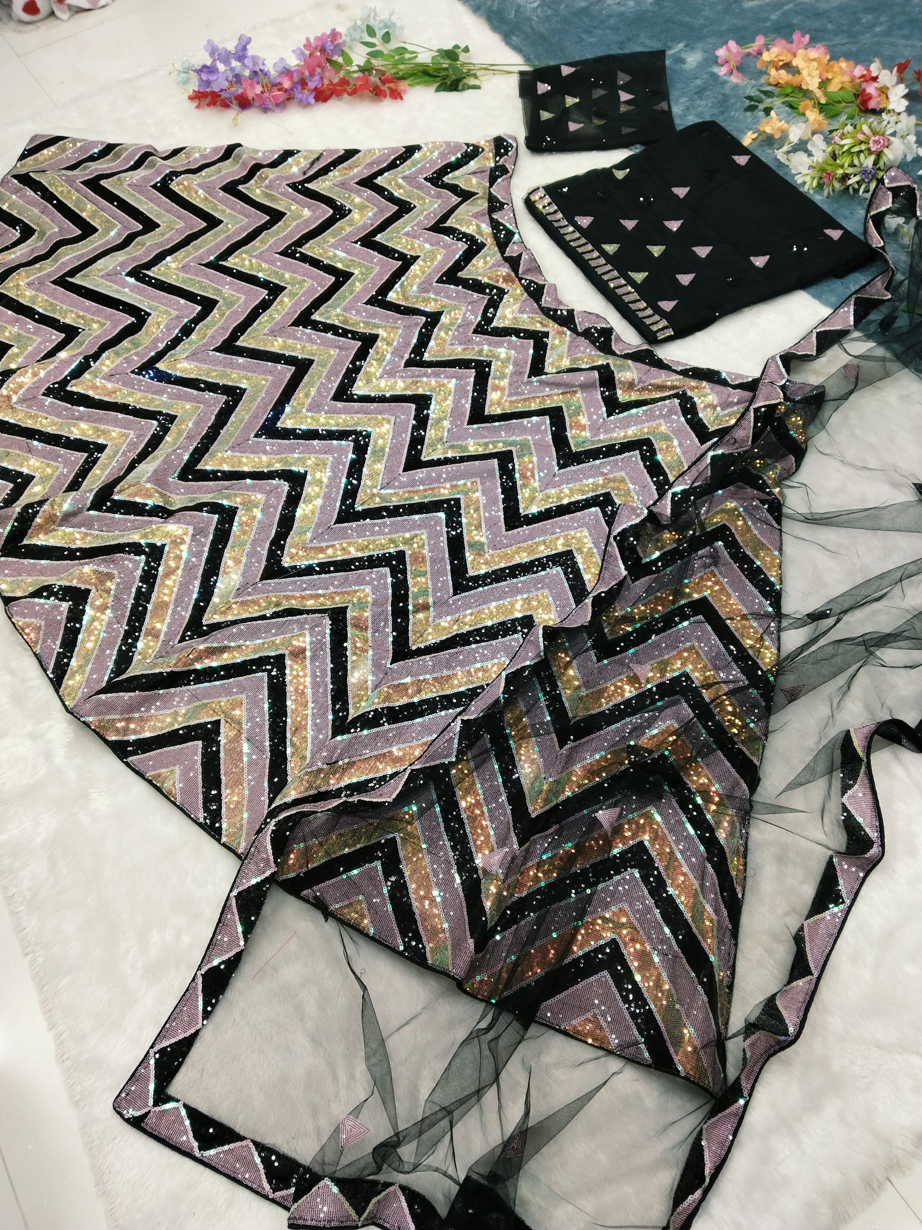 Party Wear Designer Lehenga Choli With Beautiful Thread Embroidery