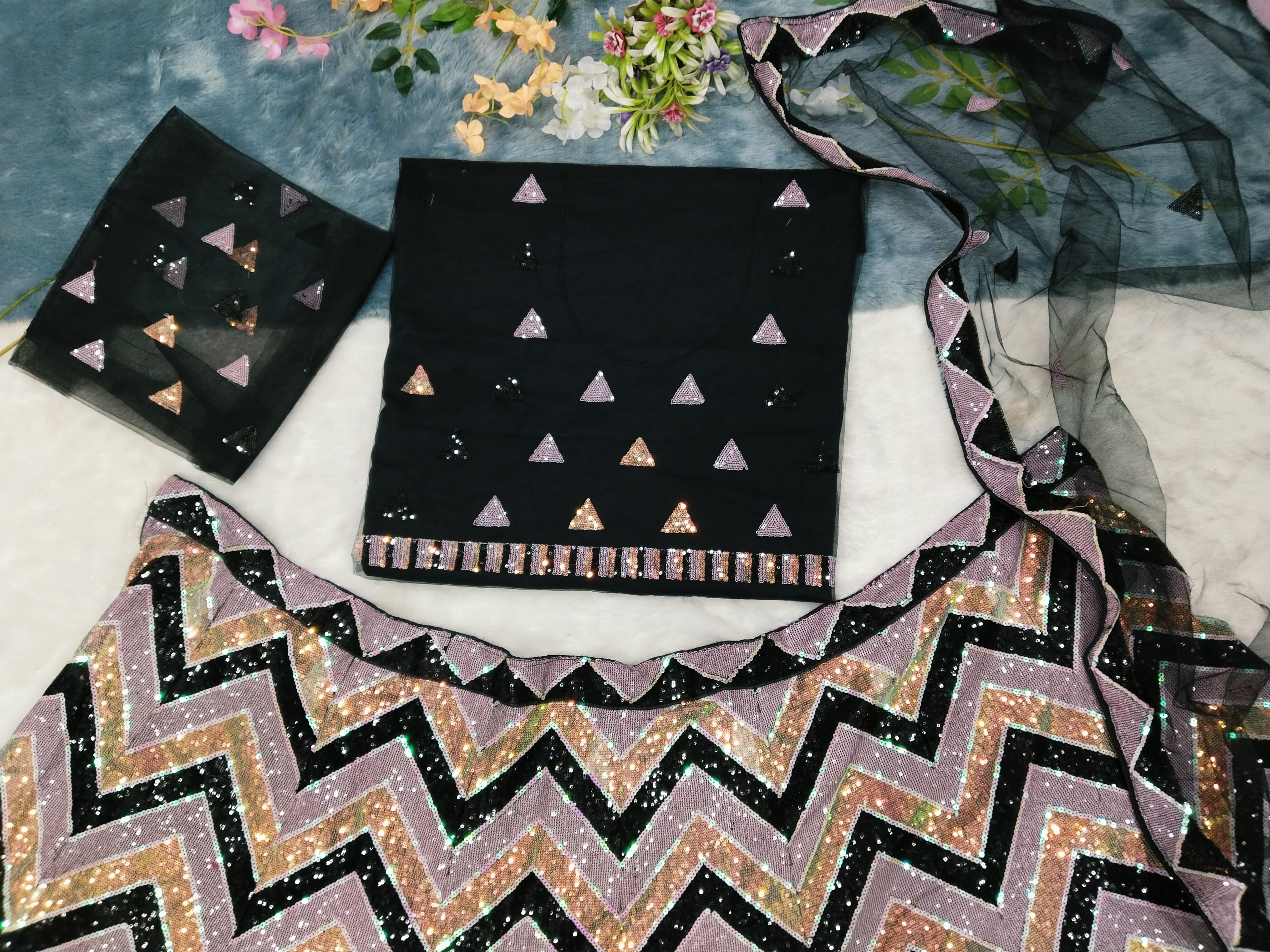 Party Wear Designer Lehenga Choli With Beautiful Thread Embroidery