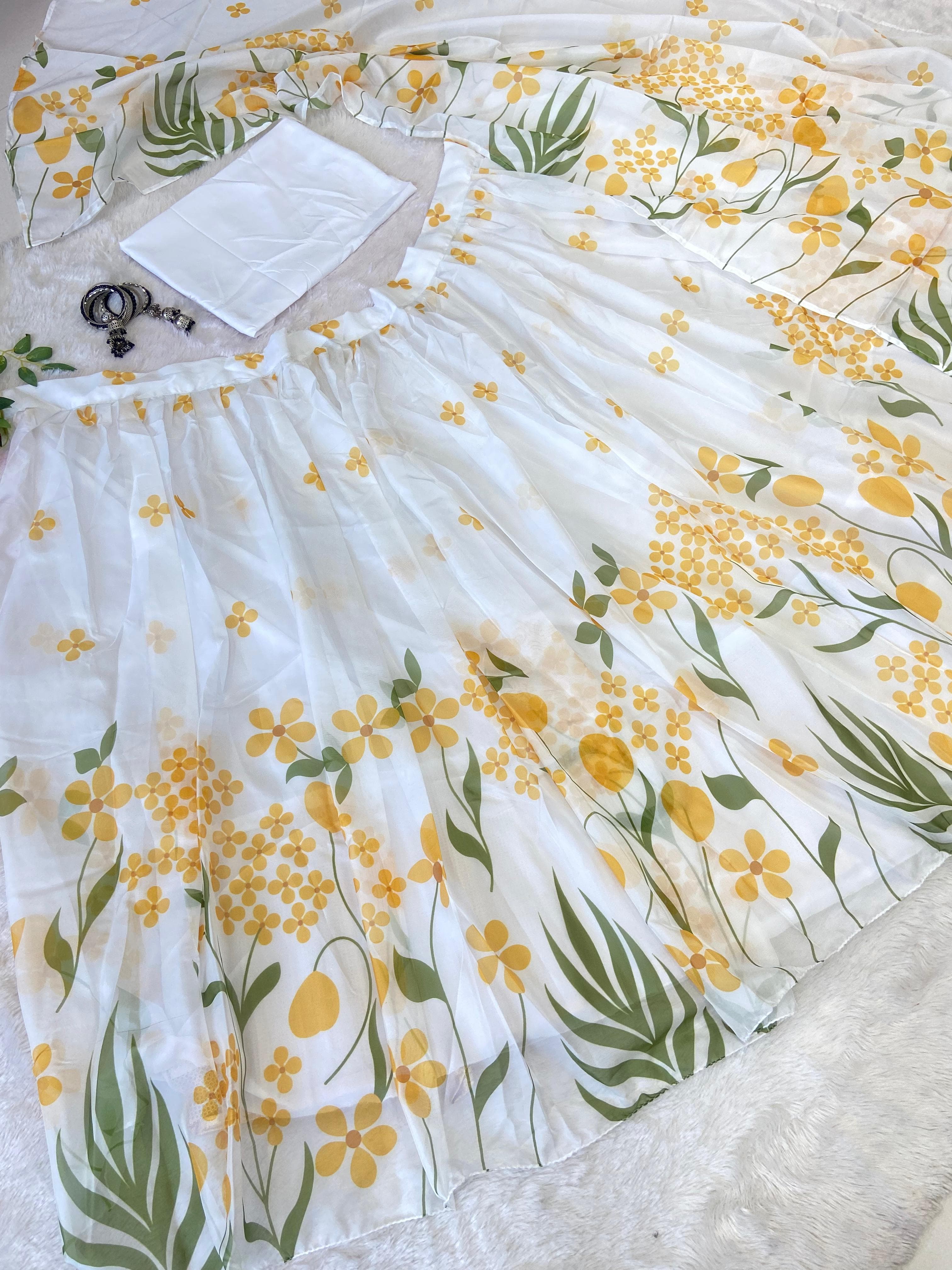 Beautiful Party Wear Lehenga Choli With Floral Print