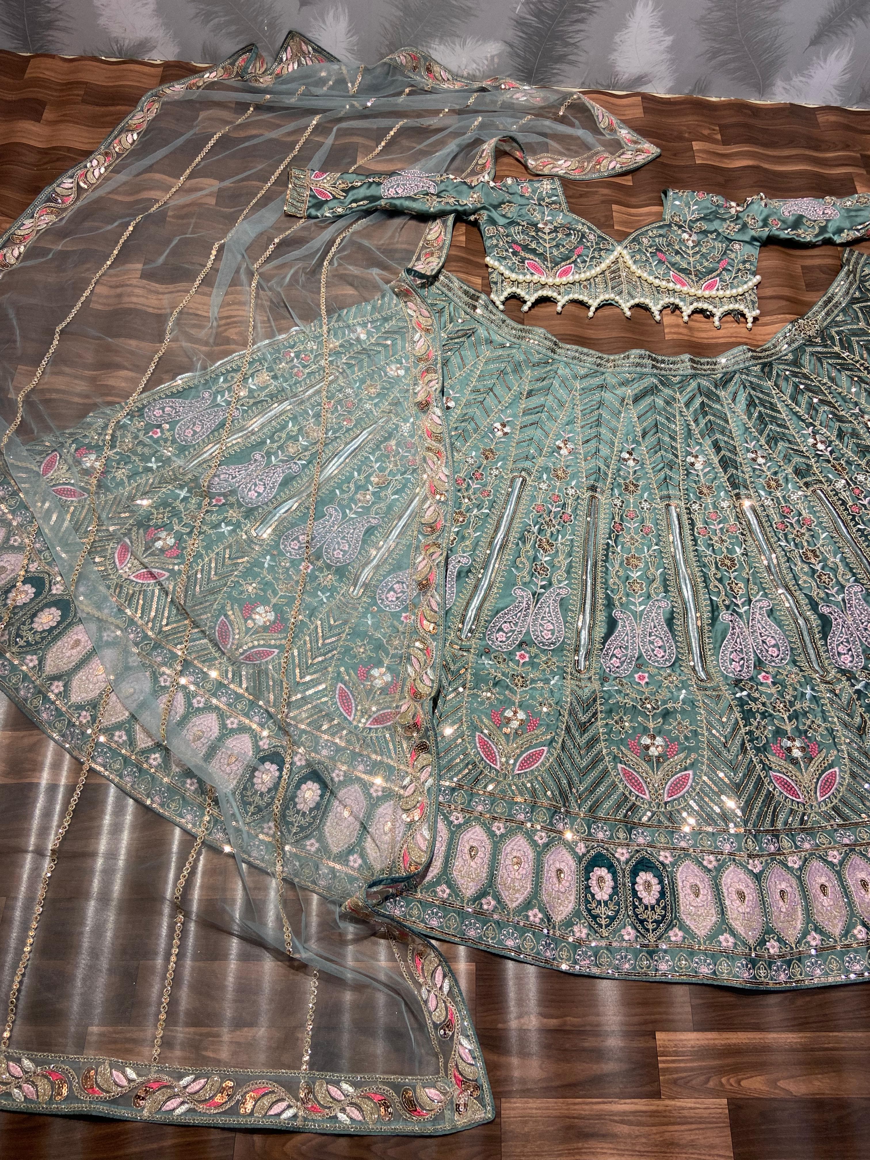 Designer Lehenga Choli With Hand Pearl Work
