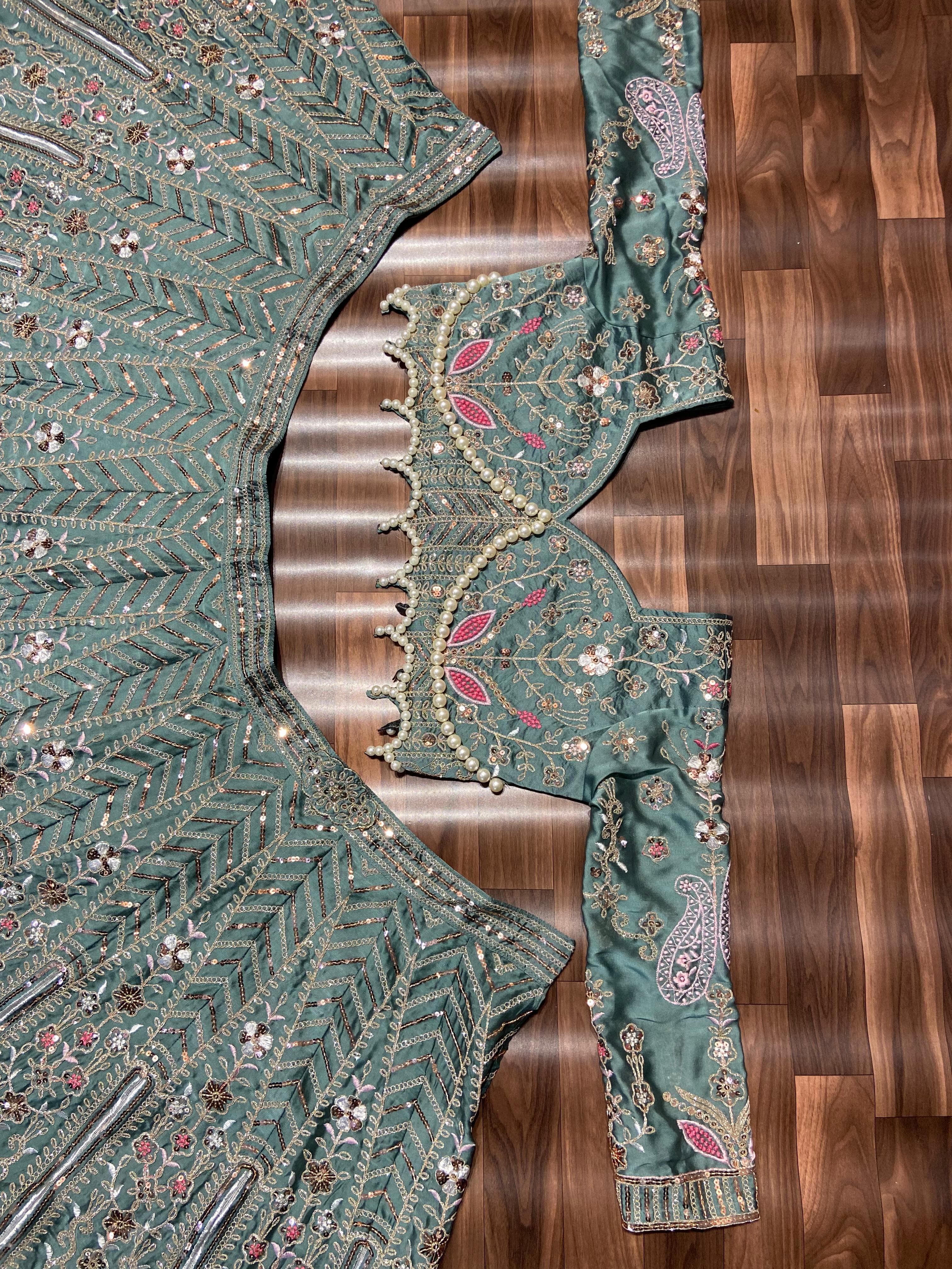 Designer Lehenga Choli With Hand Pearl Work