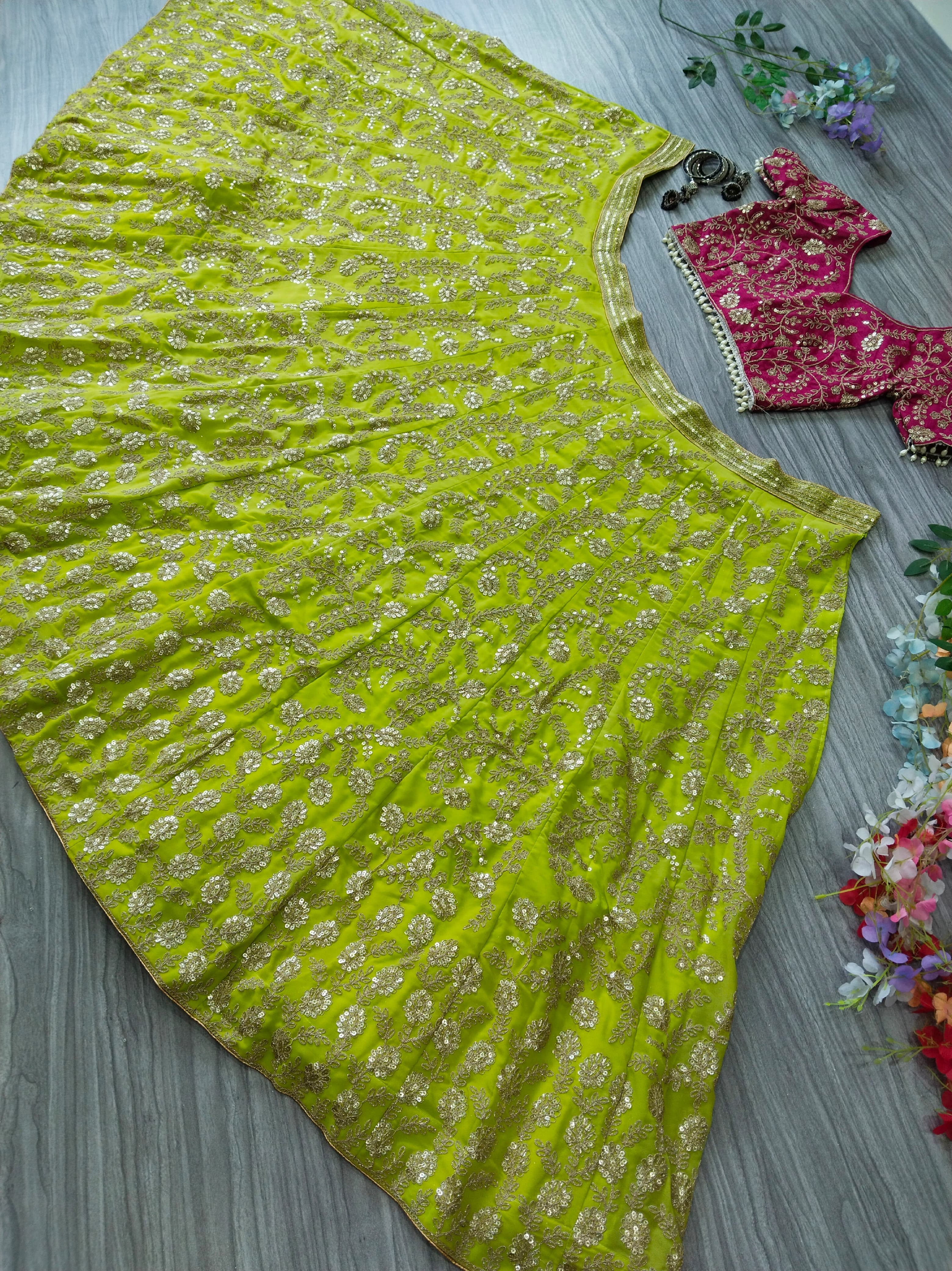 Designer Party Wear Lehenga Choli And Beautiful Dupatta