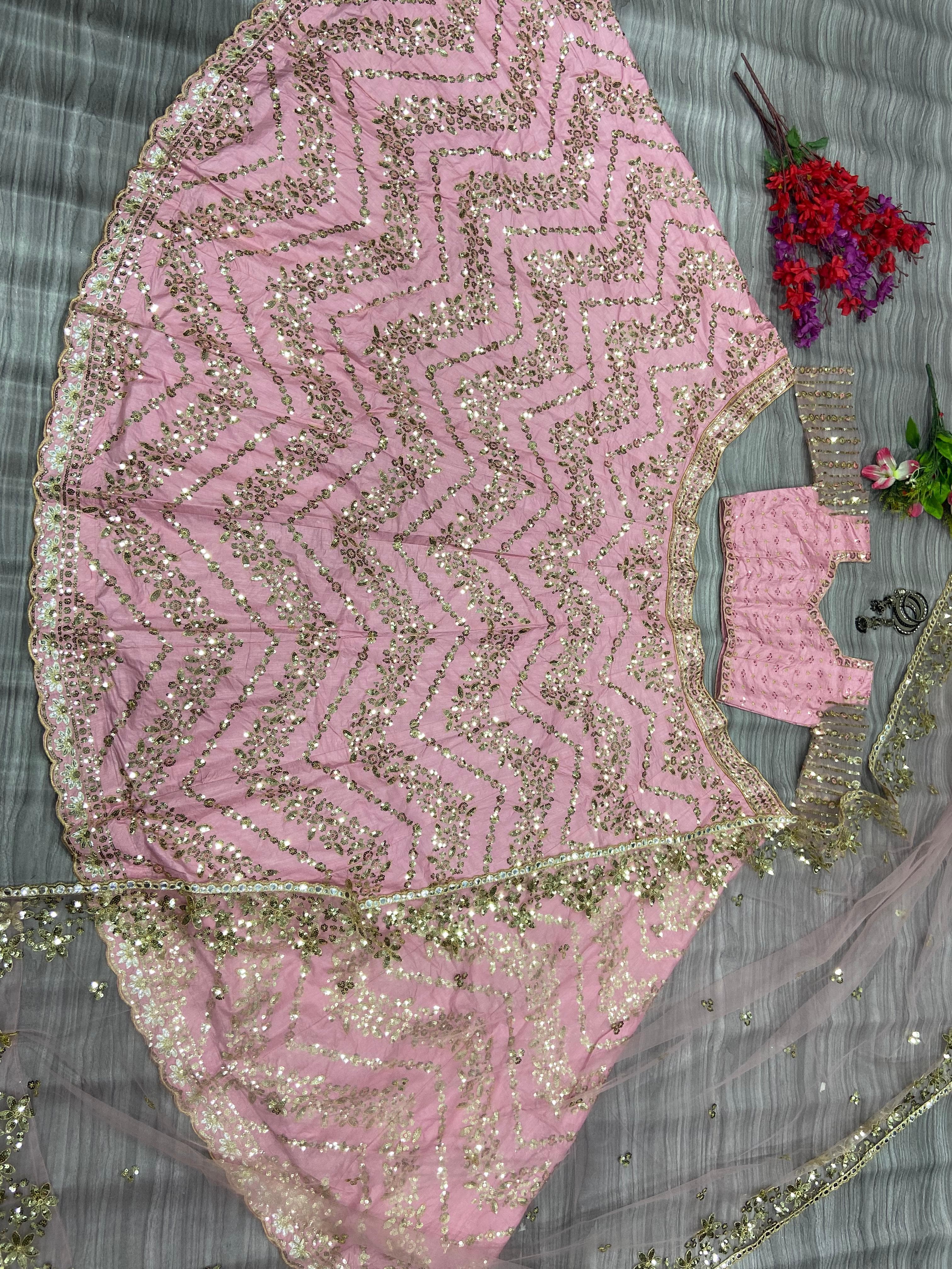 Designer Party Wear Lehenga Choli With Beautiful Multi Thread Work