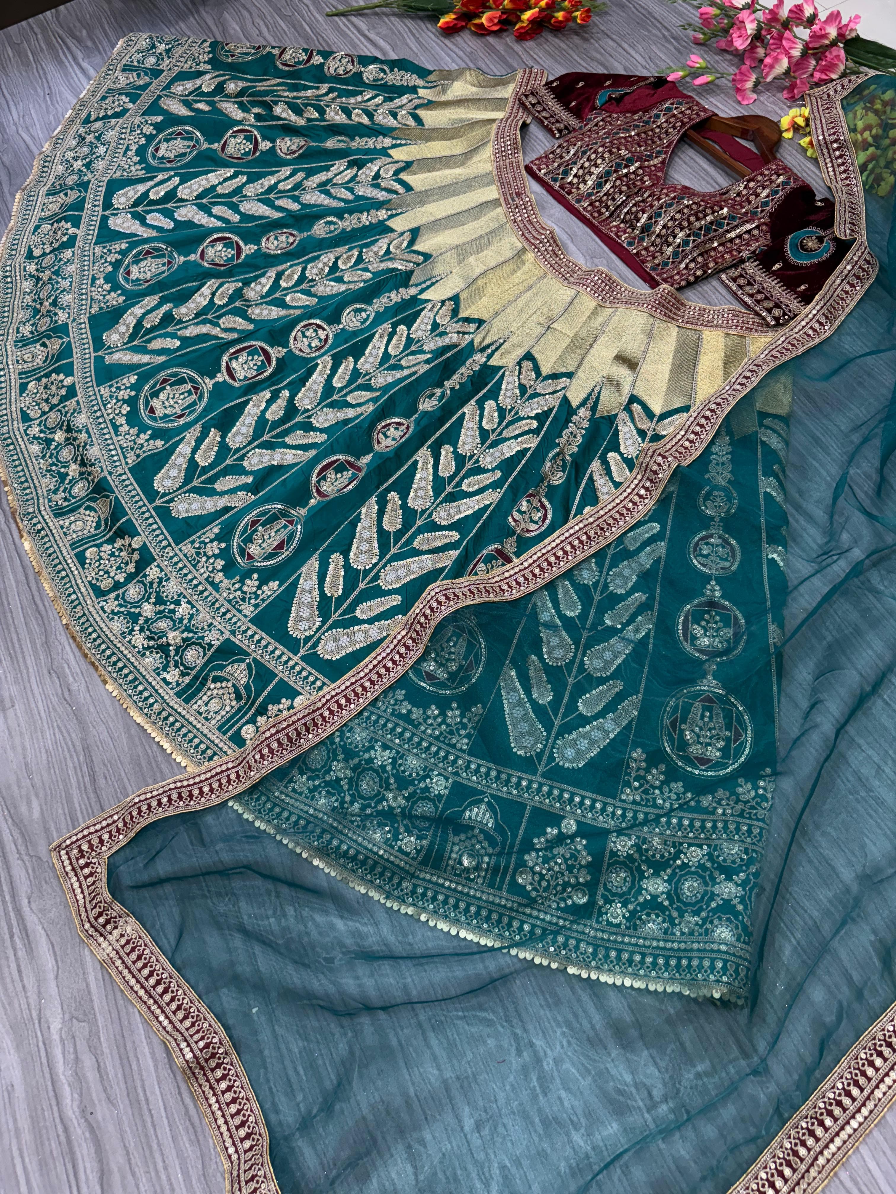 Party Wear Lehenga Choli With Beautiful Thread Work