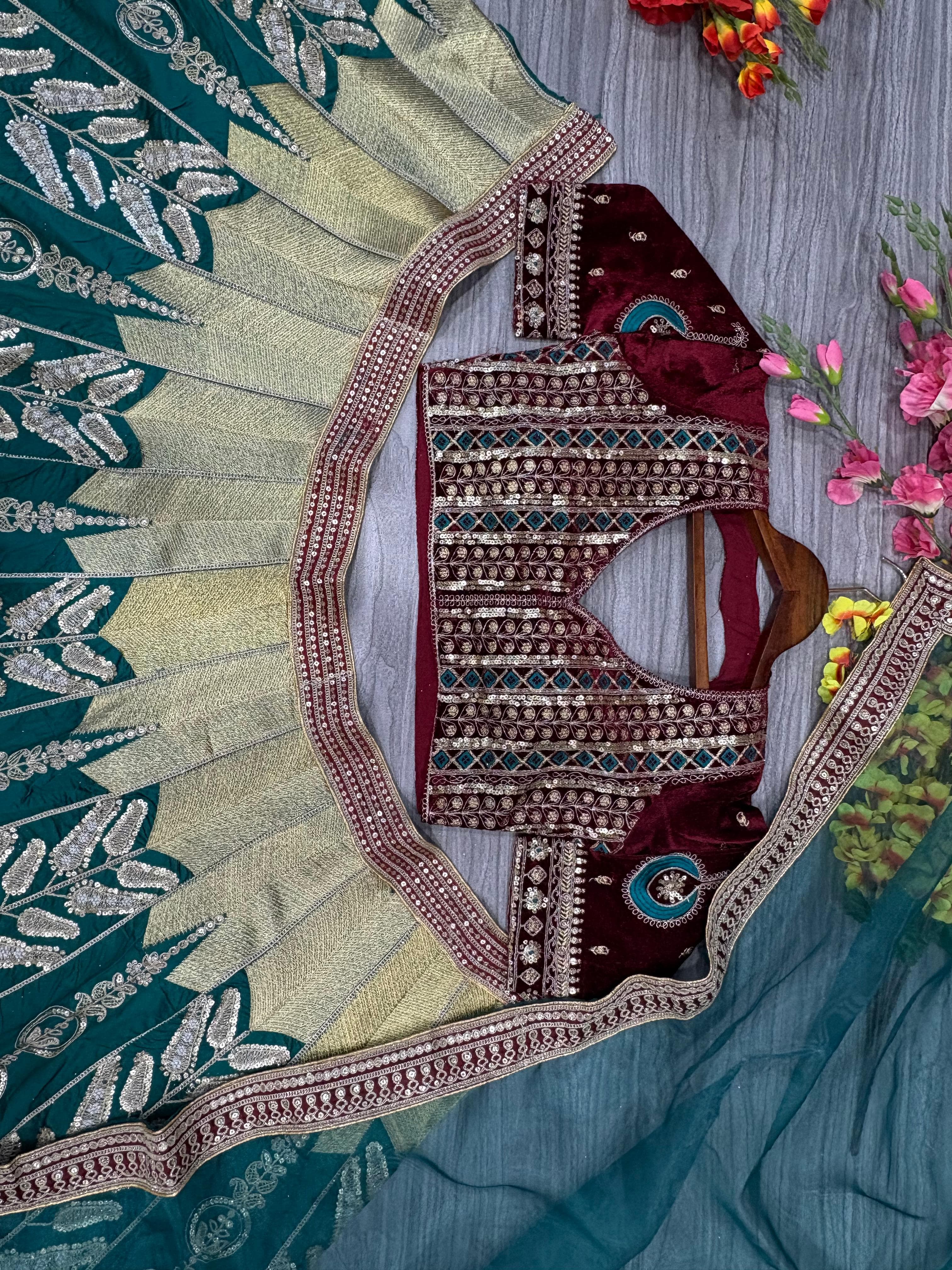 Party Wear Lehenga Choli With Beautiful Thread Work