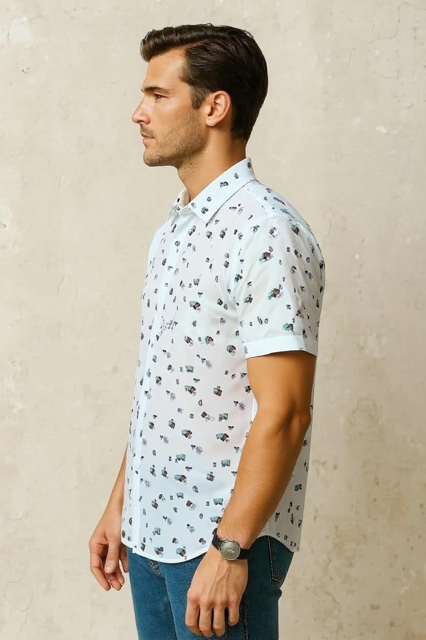 MULTICOLOR CARD PRINT SHIRT