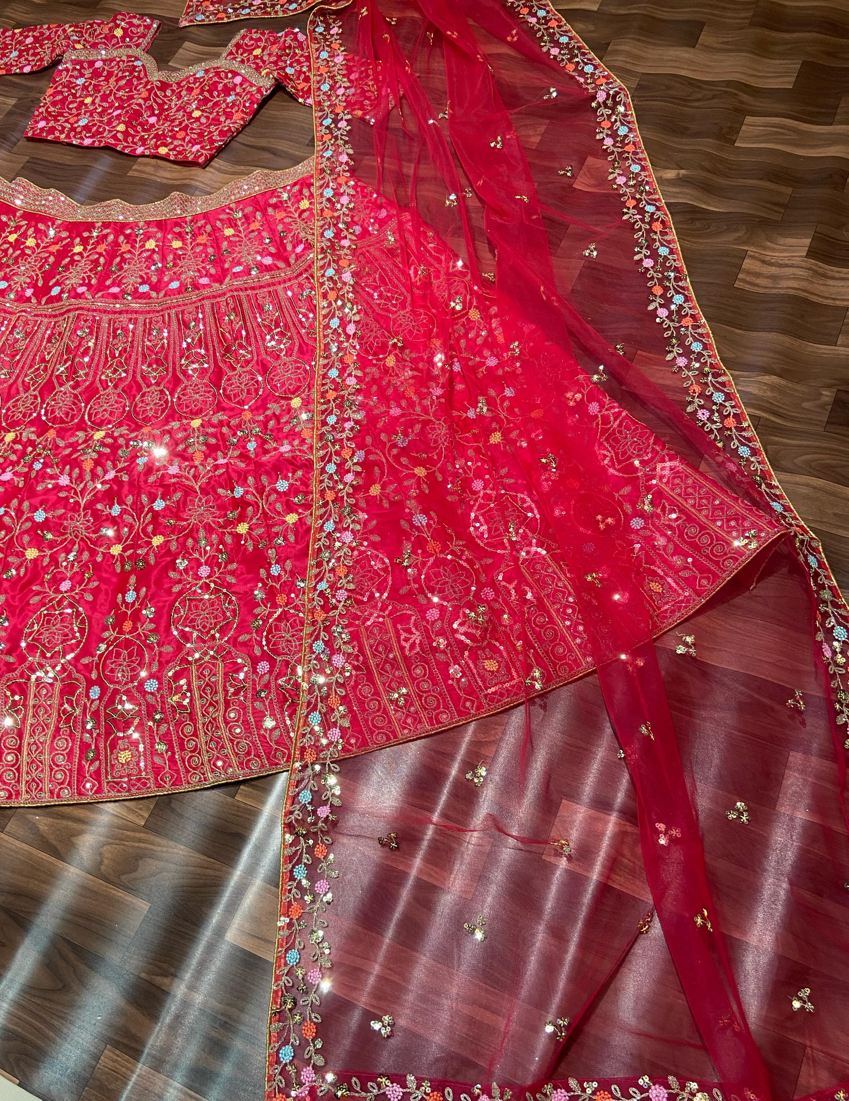 Designer Party Wear Lehenga Choli With Beautiful Multi Thread Work