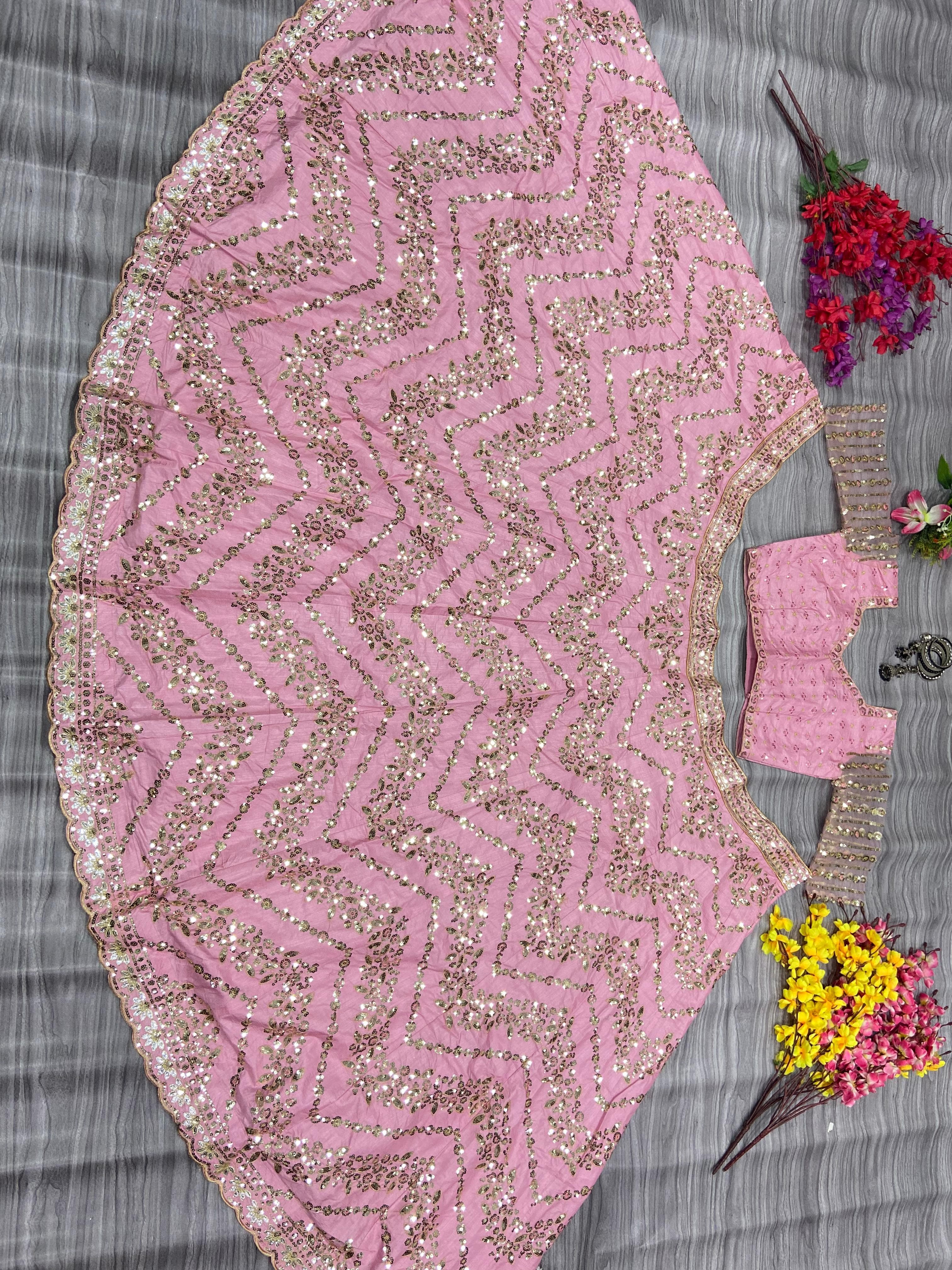 Designer Party Wear Lehenga Choli With Beautiful Multi Thread Work