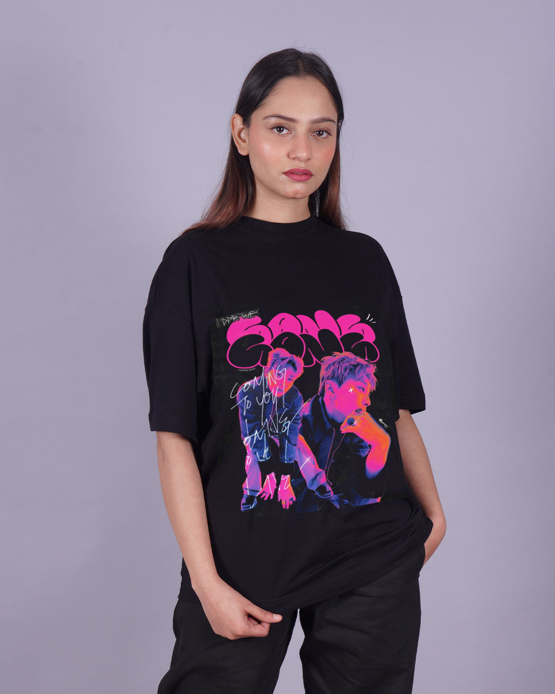 Women's BTS Oversized T-Shirt Combo: RM & Indigo (Pack of 2)